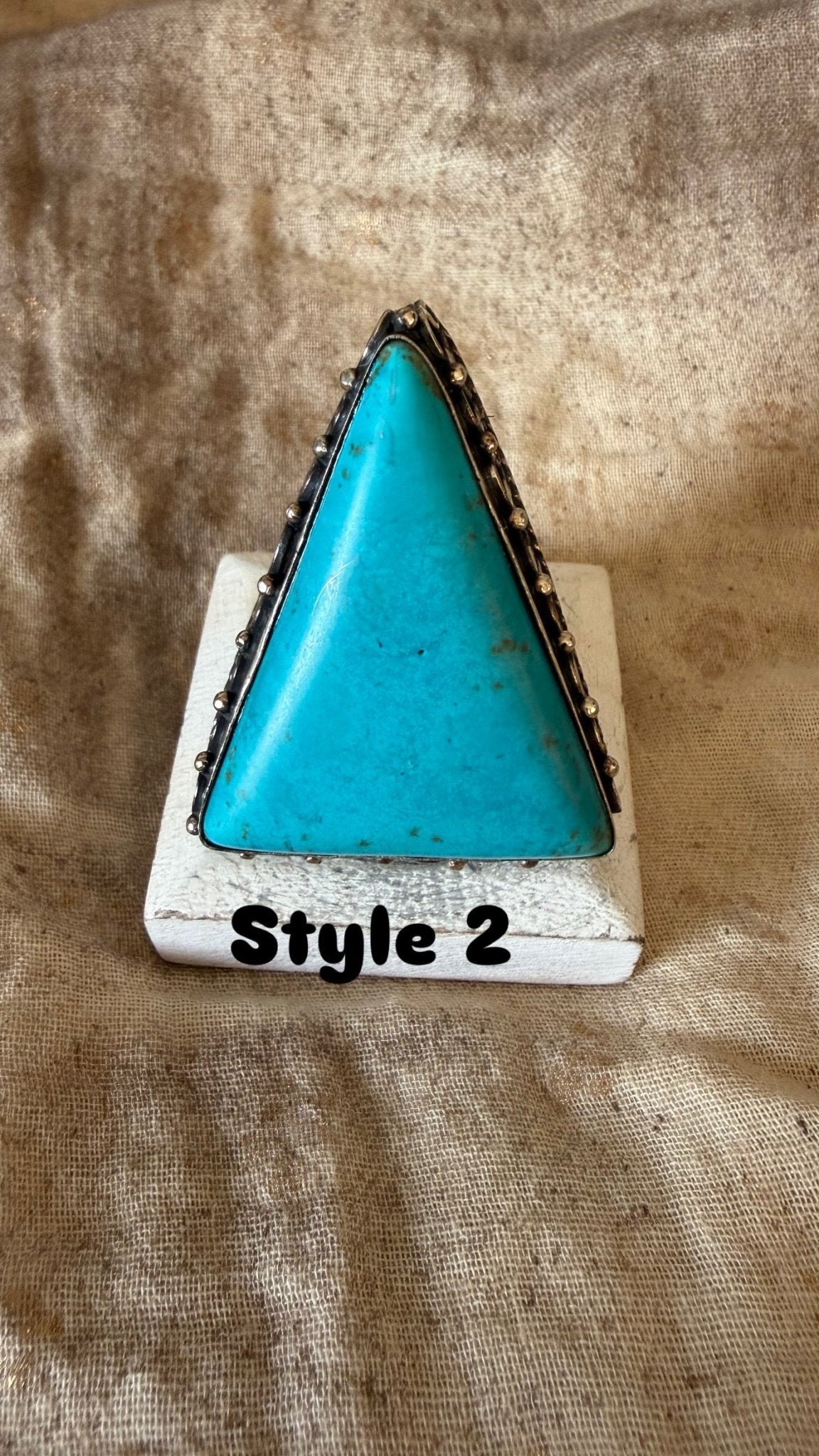 Blue Triangle Ring - Boho Wanderlust Boutique Boho Wanderlust Boutique