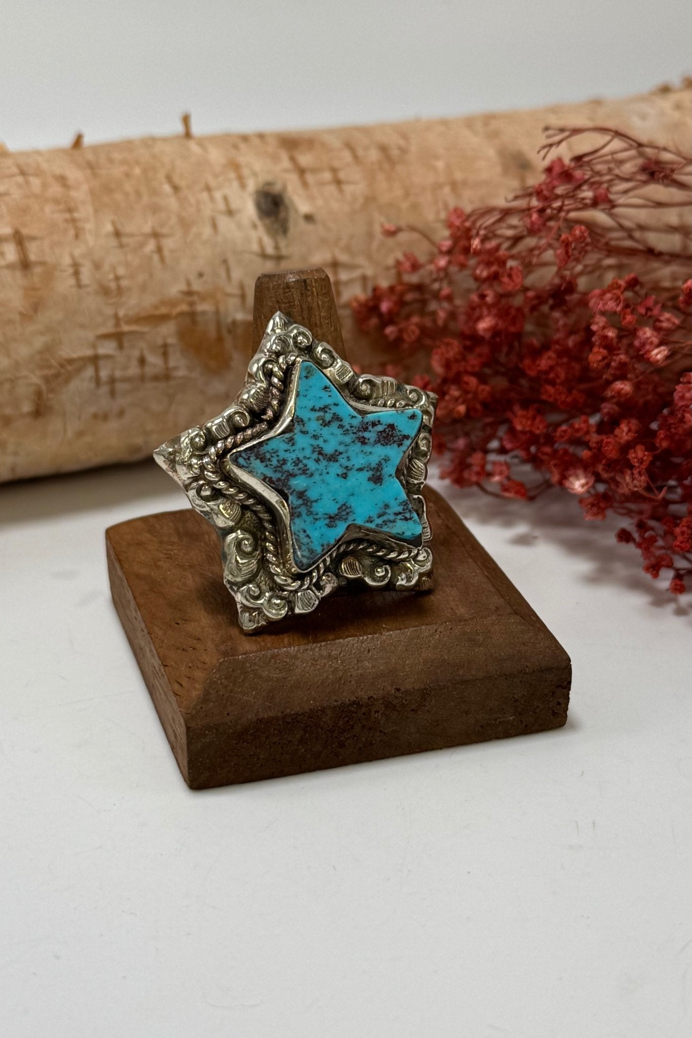 Blue TurquoiseStar Ring - ivyandlavyboutique ivyandlavyboutique