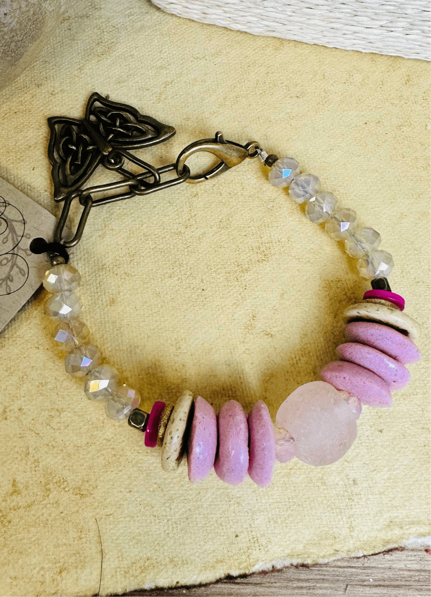 Blushing Butterfly Seaglass - Bracelet - ivyandlavyboutique Scooples Jewelry