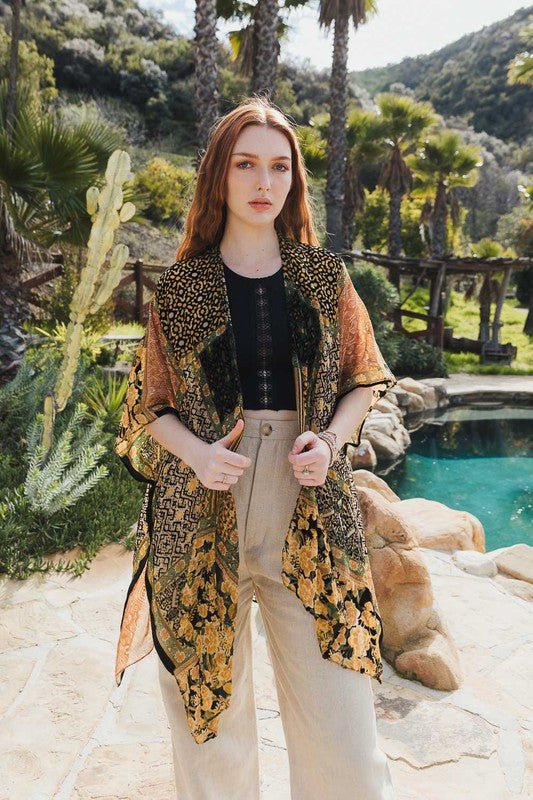 Bohemian Burnout Velvet Kimono - ivyandlavyboutique Leto Accessories