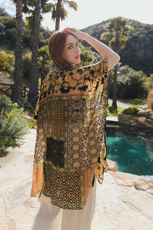 Bohemian Burnout Velvet Kimono - ivyandlavyboutique Leto Accessories