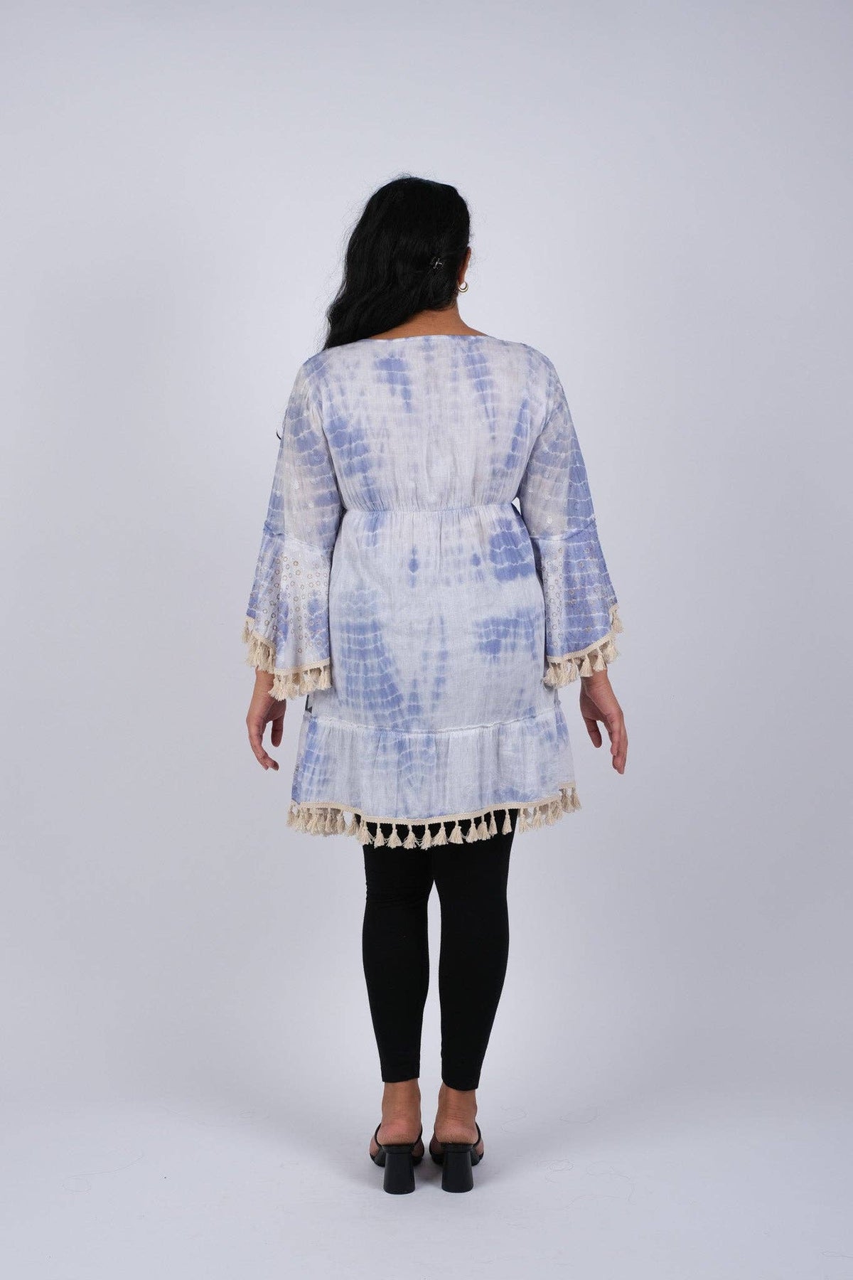 Bohemian Ocean Ethereal Tunic with Bell Sleeve - ivyandlavyboutique Sacred Threads