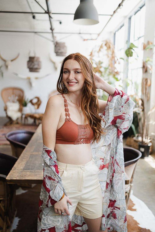 Boho Eye Lace Applique Bralette - ivyandlavyboutique Leto Accessories