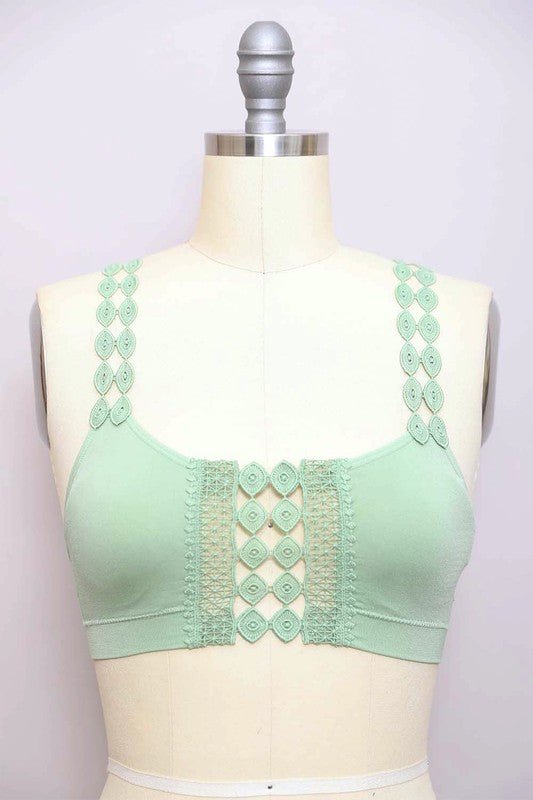 Boho Eye Lace Applique Bralette - ivyandlavyboutique Leto Accessories