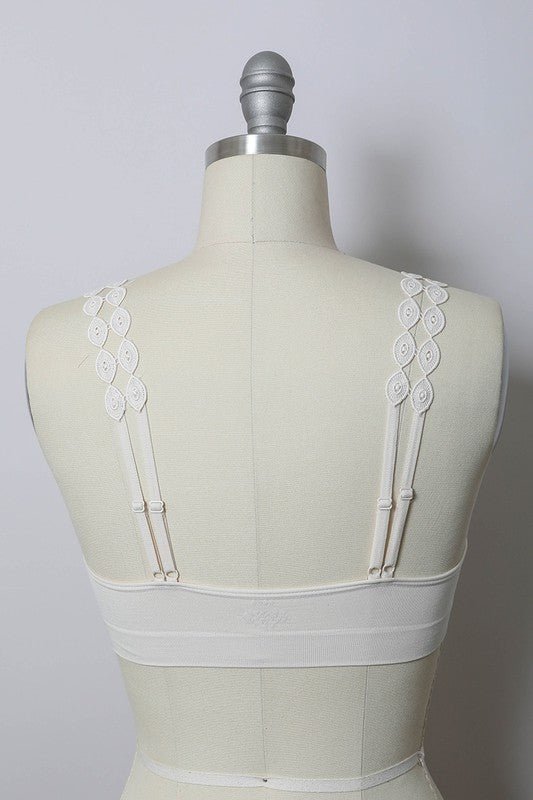 Boho Eye Lace Applique Bralette - ivyandlavyboutique Leto Accessories