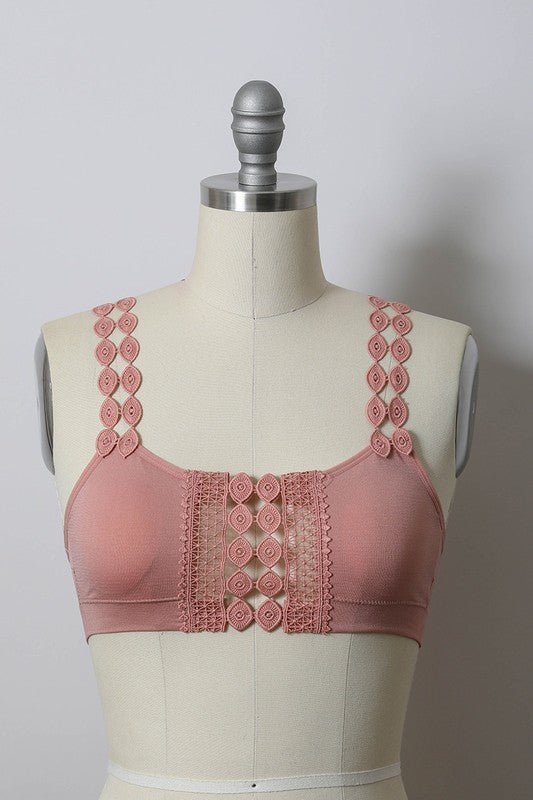 Boho Eye Lace Applique Bralette - ivyandlavyboutique Leto Accessories