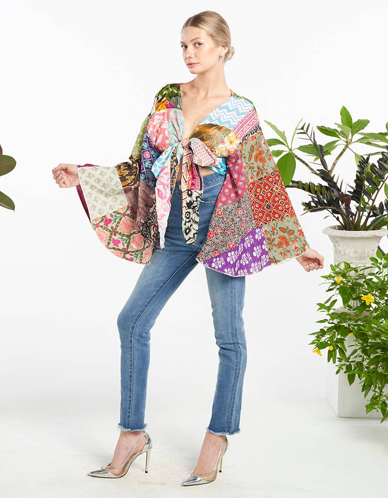 Boho Goddess Crop Bell Sleeve Top - ivyandlavyboutique Kathmandu Imports