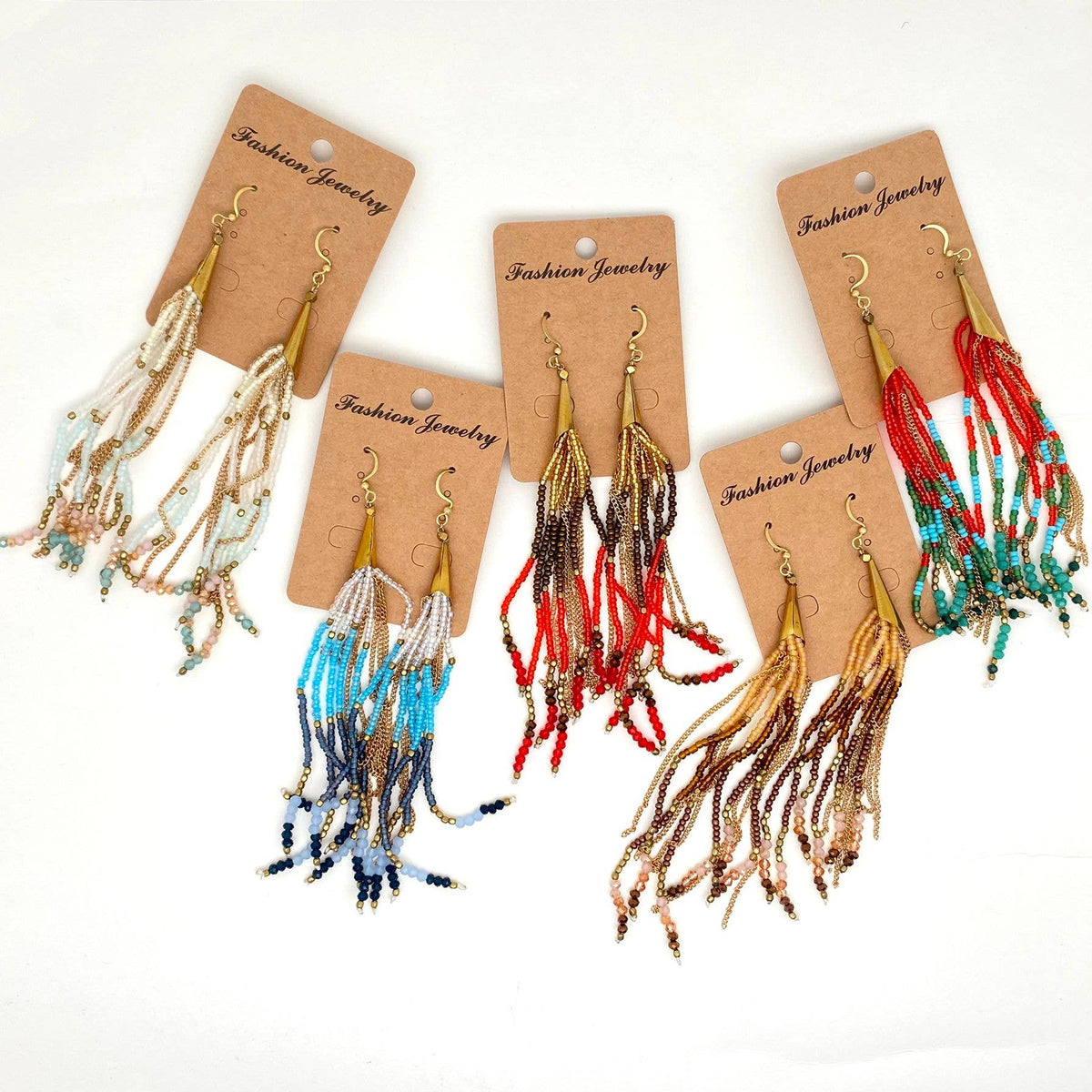 Boho Hand-woven Seed Beads Tassels Earrings - BJ/SB: Style 1 - ivyandlavyboutique Mio Queena