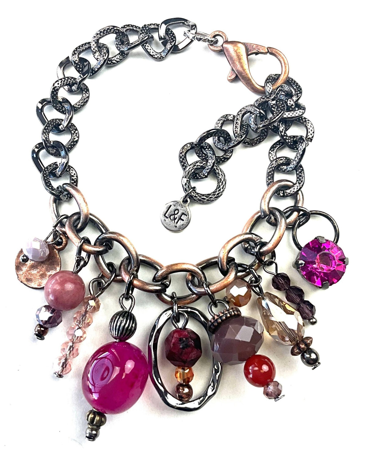BR - Mixed Chains Charm Bracelet with Trinkets & Clasp - ivyandlavyboutique Lost & Found Trading