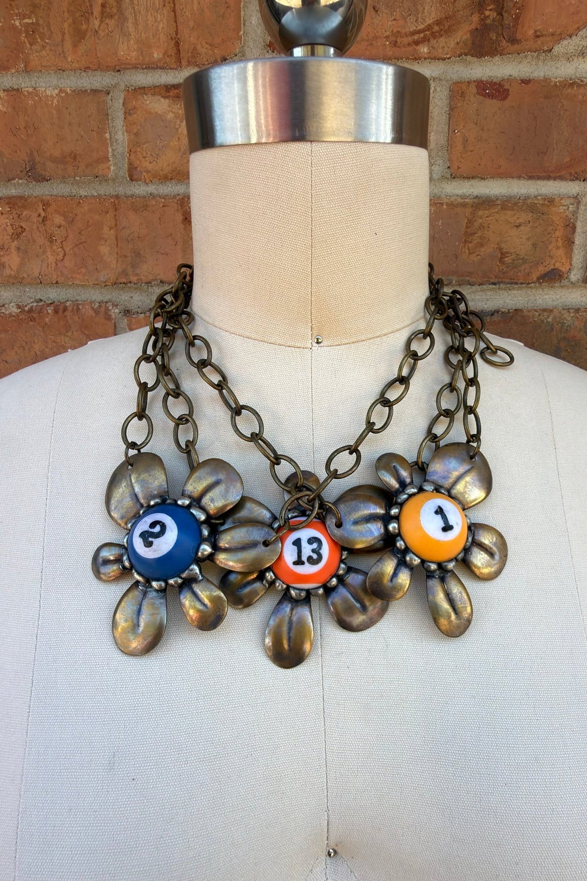 Bronze Flower Power Poll Ball Necklace - Boho Wanderlust Boutique Art by Amy