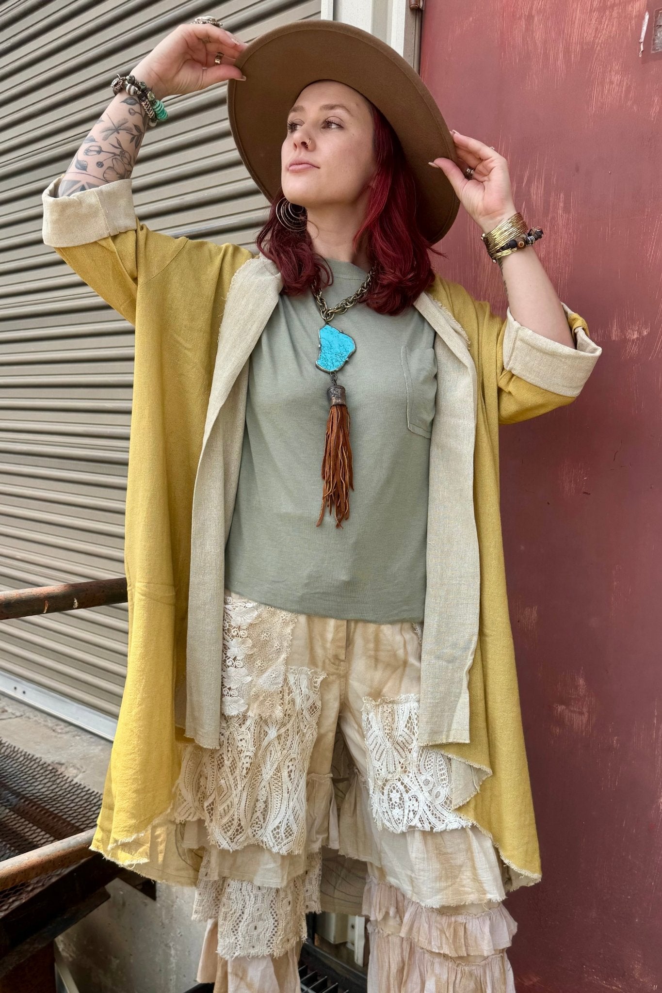 Buddha Duster Jacket in Yellow - ivyandlavyboutique I LOVE LINEN