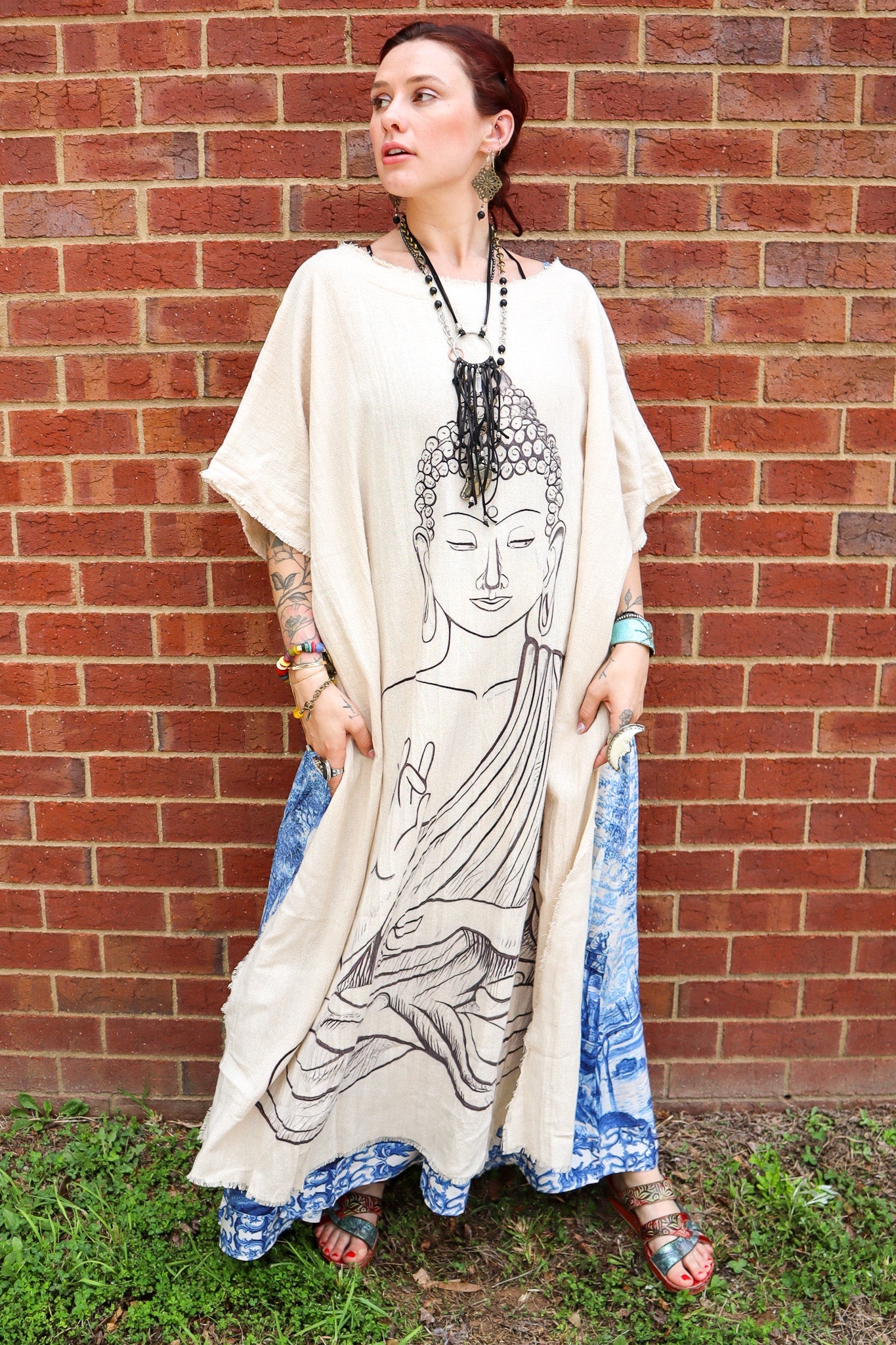 Buddha Hi - Lo Tunic with Front Quote - ivyandlavyboutique I LOVE LINEN