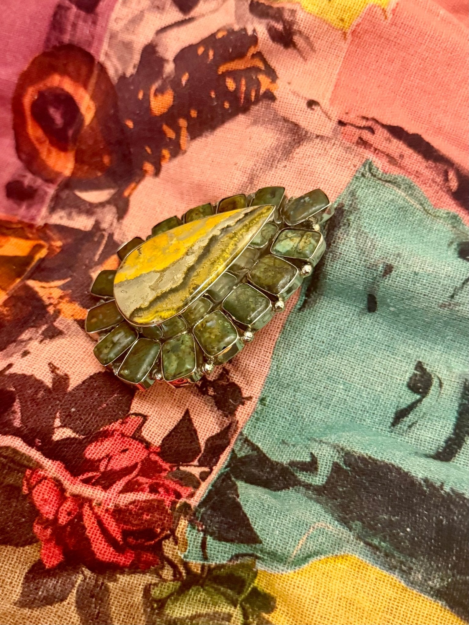 Bumble Bee Jasper & Agate Teardrop Ring - ivyandlavyboutique ivyandlavyboutique