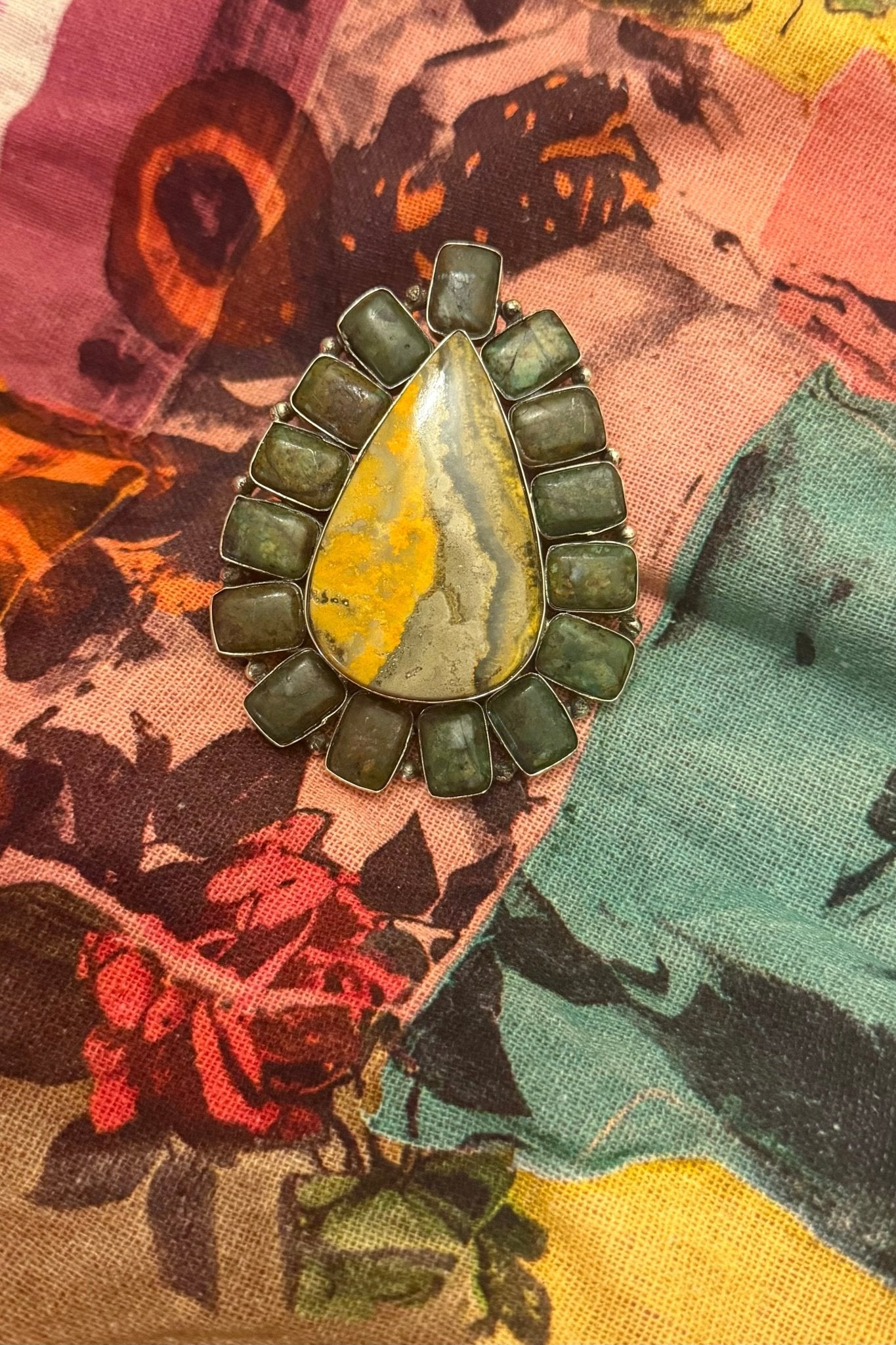 Bumble Bee Jasper & Agate Teardrop Ring - ivyandlavyboutique ivyandlavyboutique