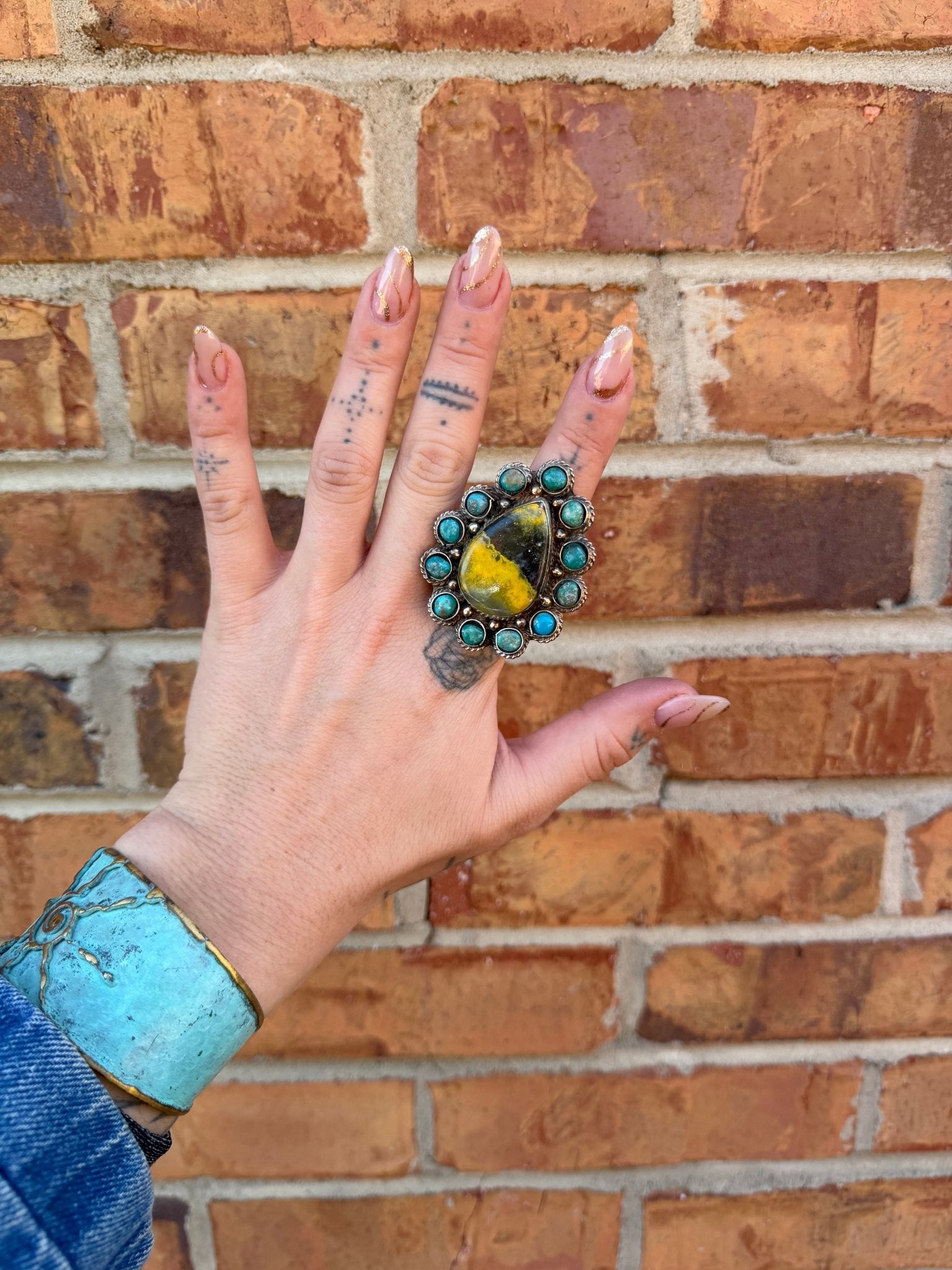 Bumble Bee Jasper Statement Ring - ivyandlavyboutique ivyandlavyboutique