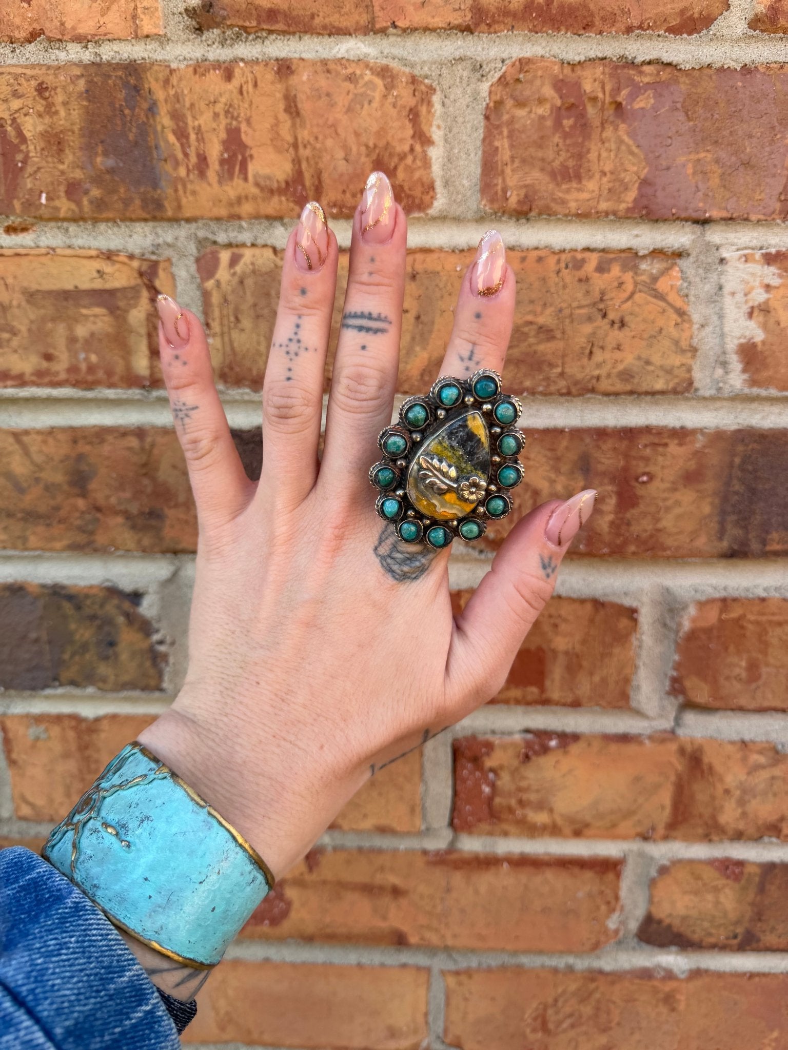 Bumble Bee Jasper Statement Ring - ivyandlavyboutique ivyandlavyboutique