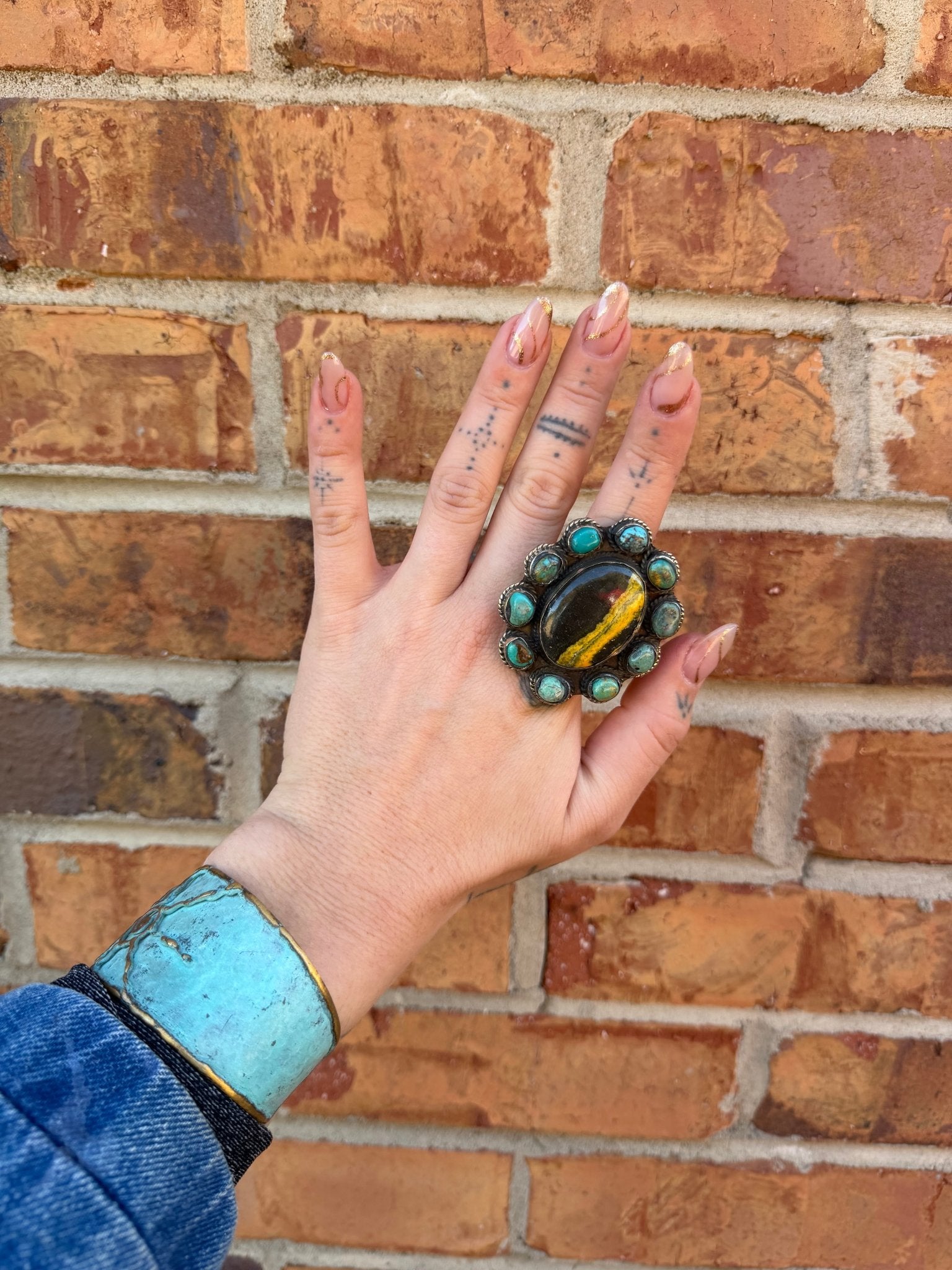 Bumble Bee Jasper Statement Ring - ivyandlavyboutique ivyandlavyboutique