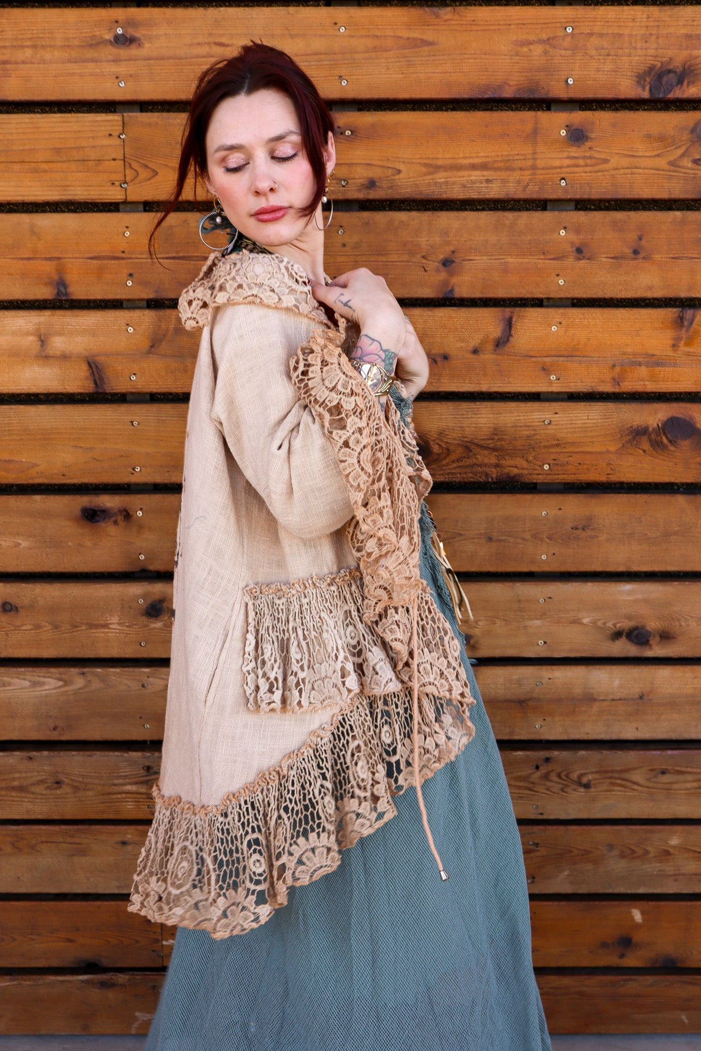 Burlap Wandering Livestock Cropped Jacket - ivyandlavyboutique A Rare Bird Shop