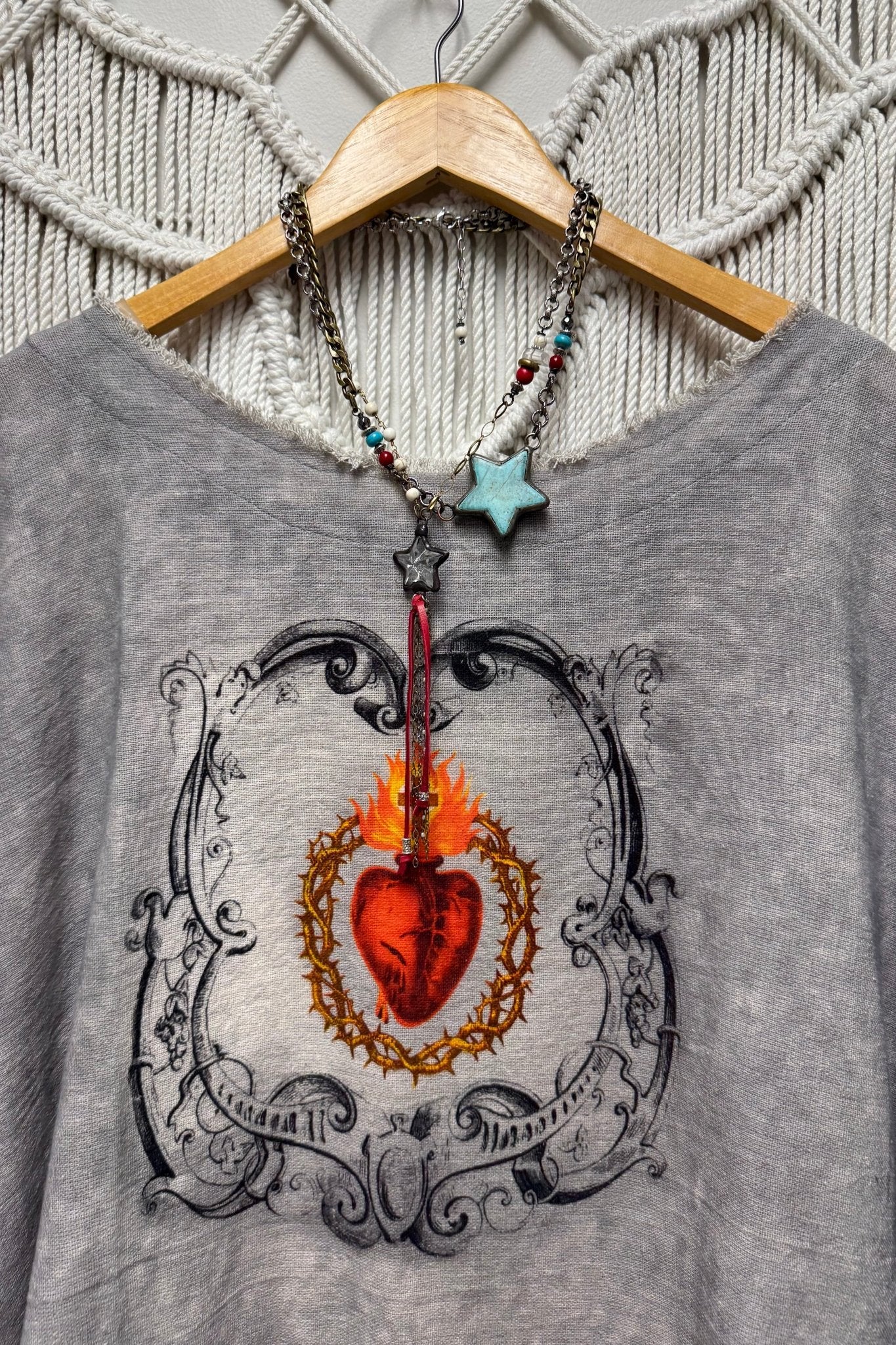 Burning Heart Hi Lo (Sacred Heart) - ivyandlavyboutique I LOVE LINEN