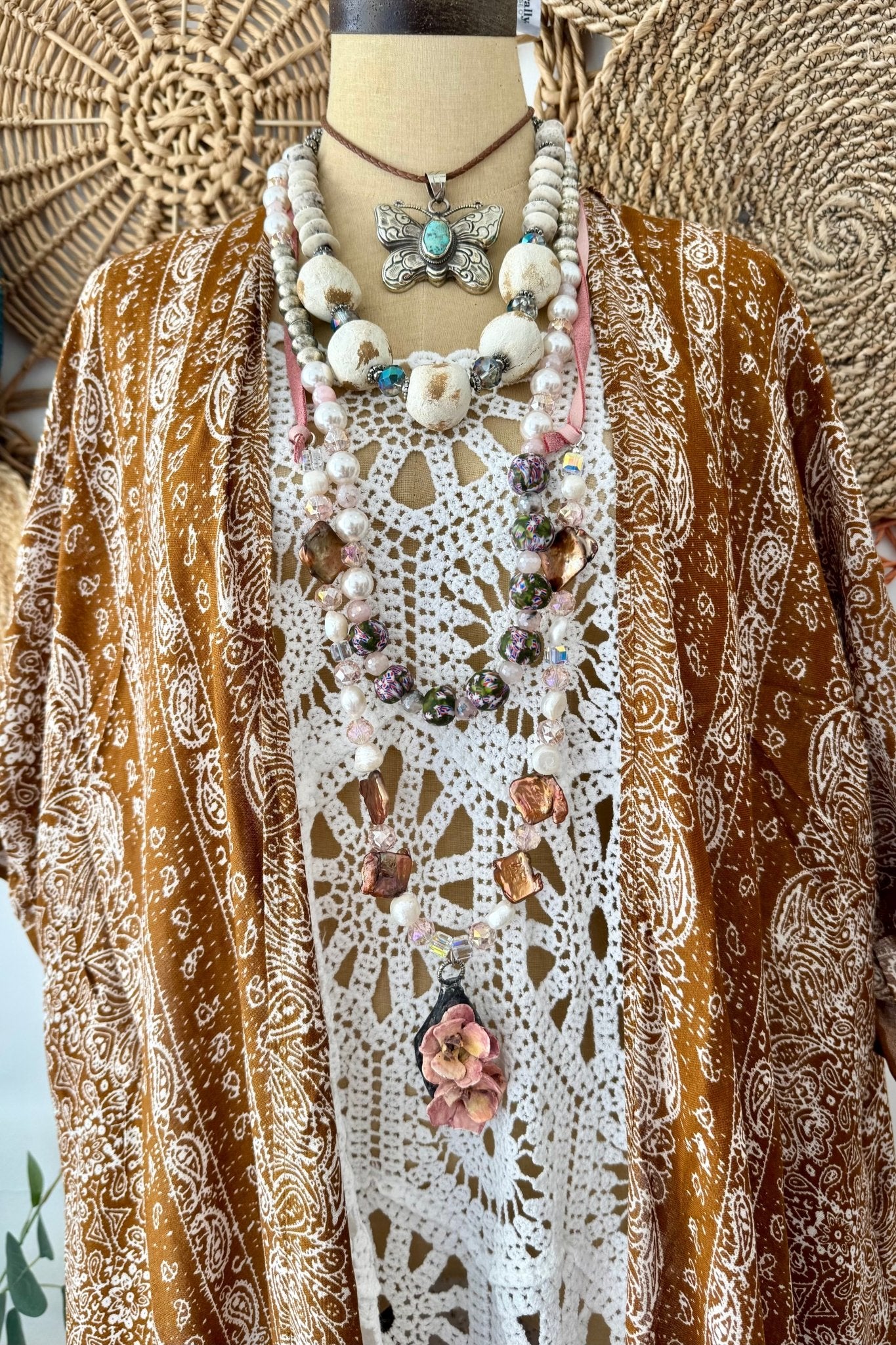 Butterfly Bliss Combo 1 Choker on Leather - ivyandlavyboutique ivyandlavyboutique