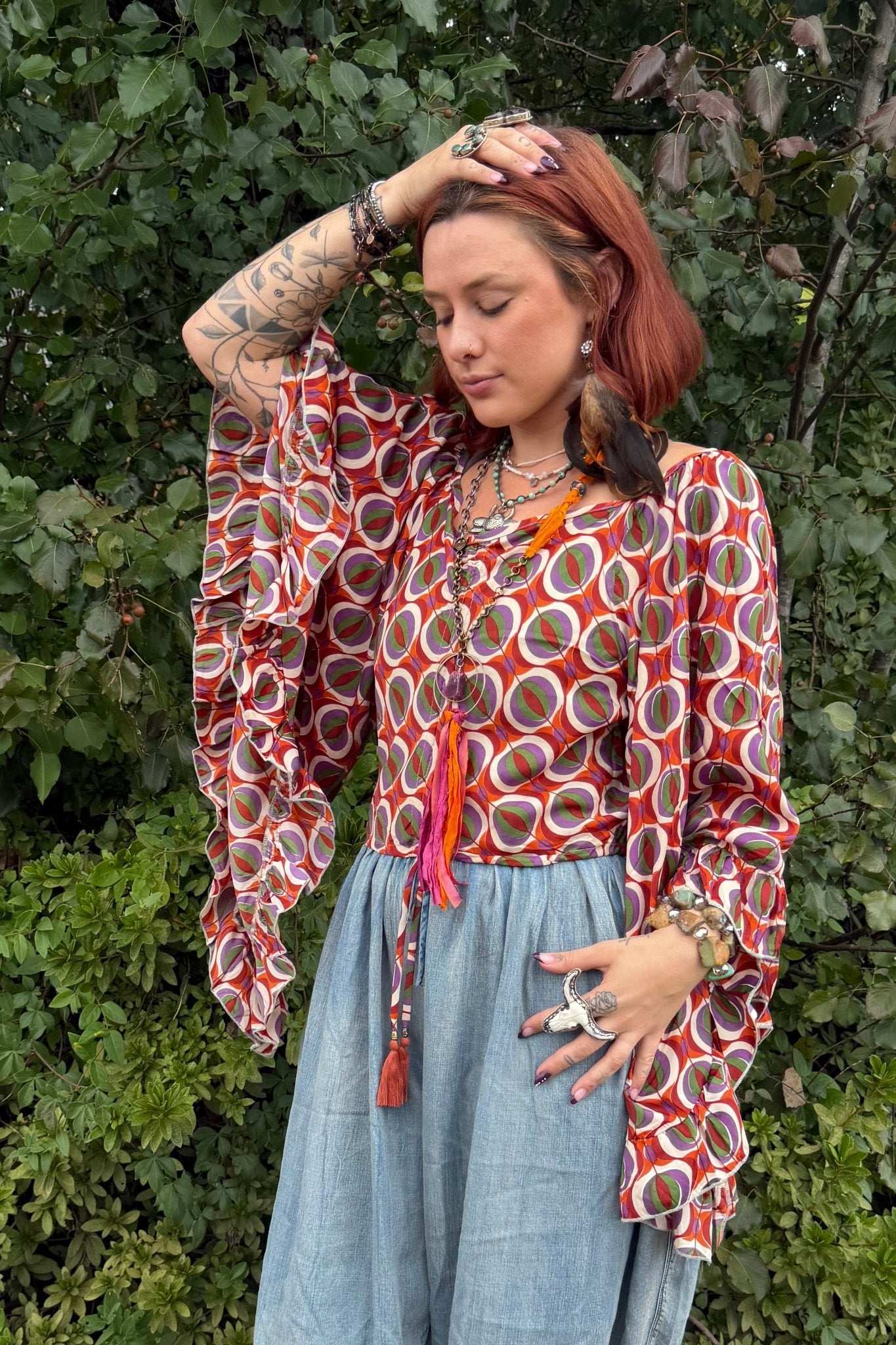 Butterfly Center Cinched Top Combo B - ivyandlavyboutique Karma Highway