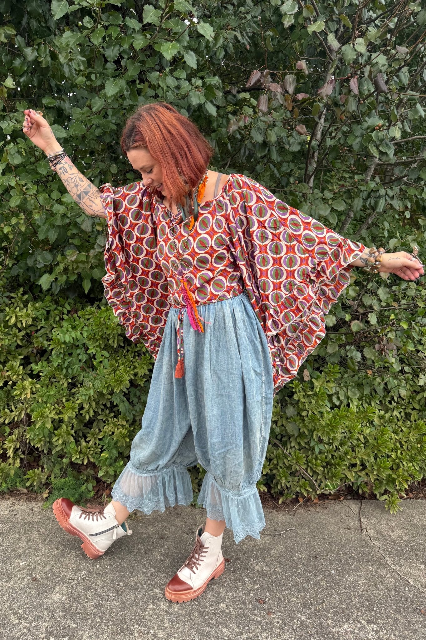 Butterfly Center Cinched Top Combo B - ivyandlavyboutique Karma Highway