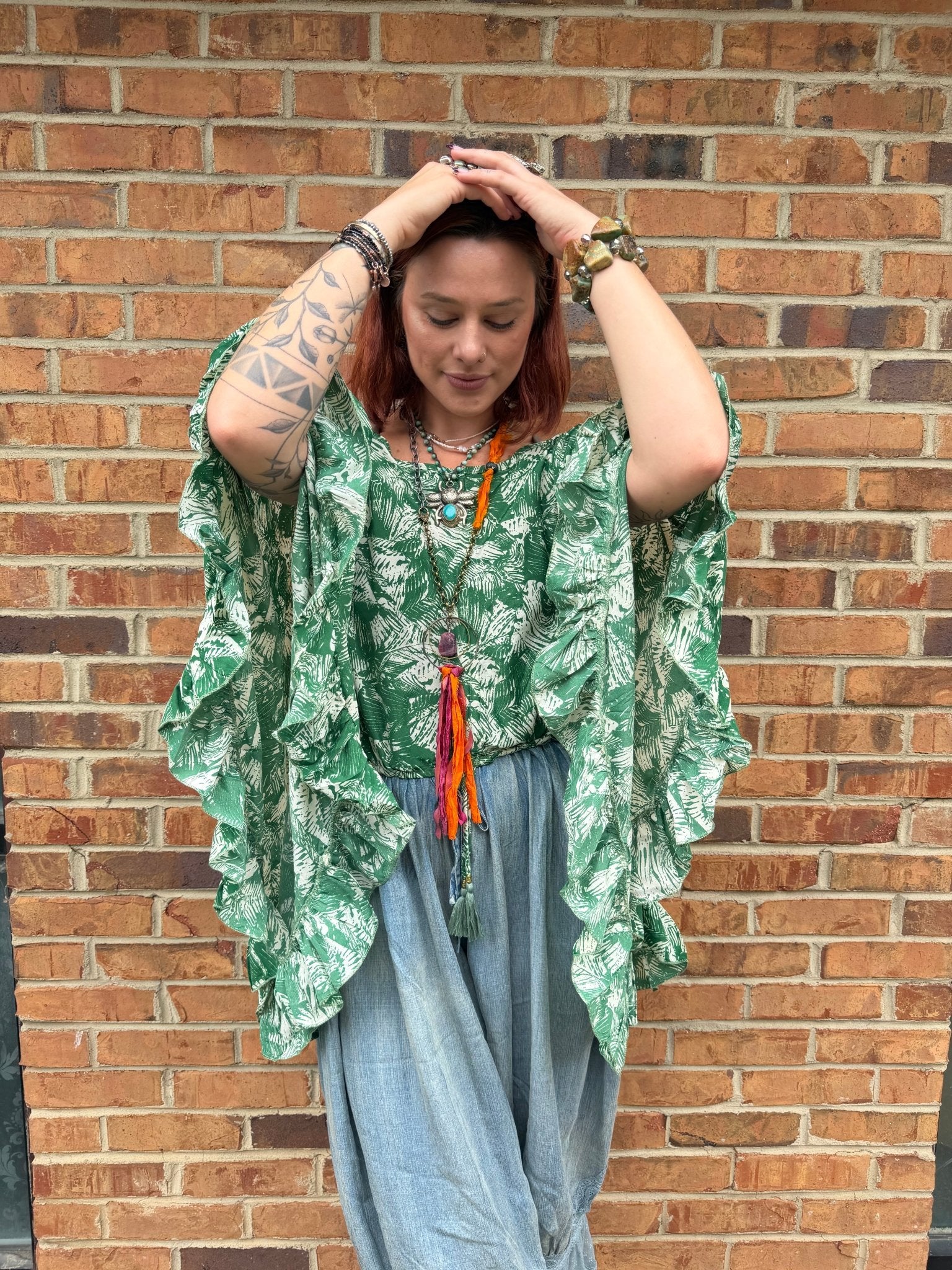 Butterfly Center Cinched Top Combo H - ivyandlavyboutique Karma Highway