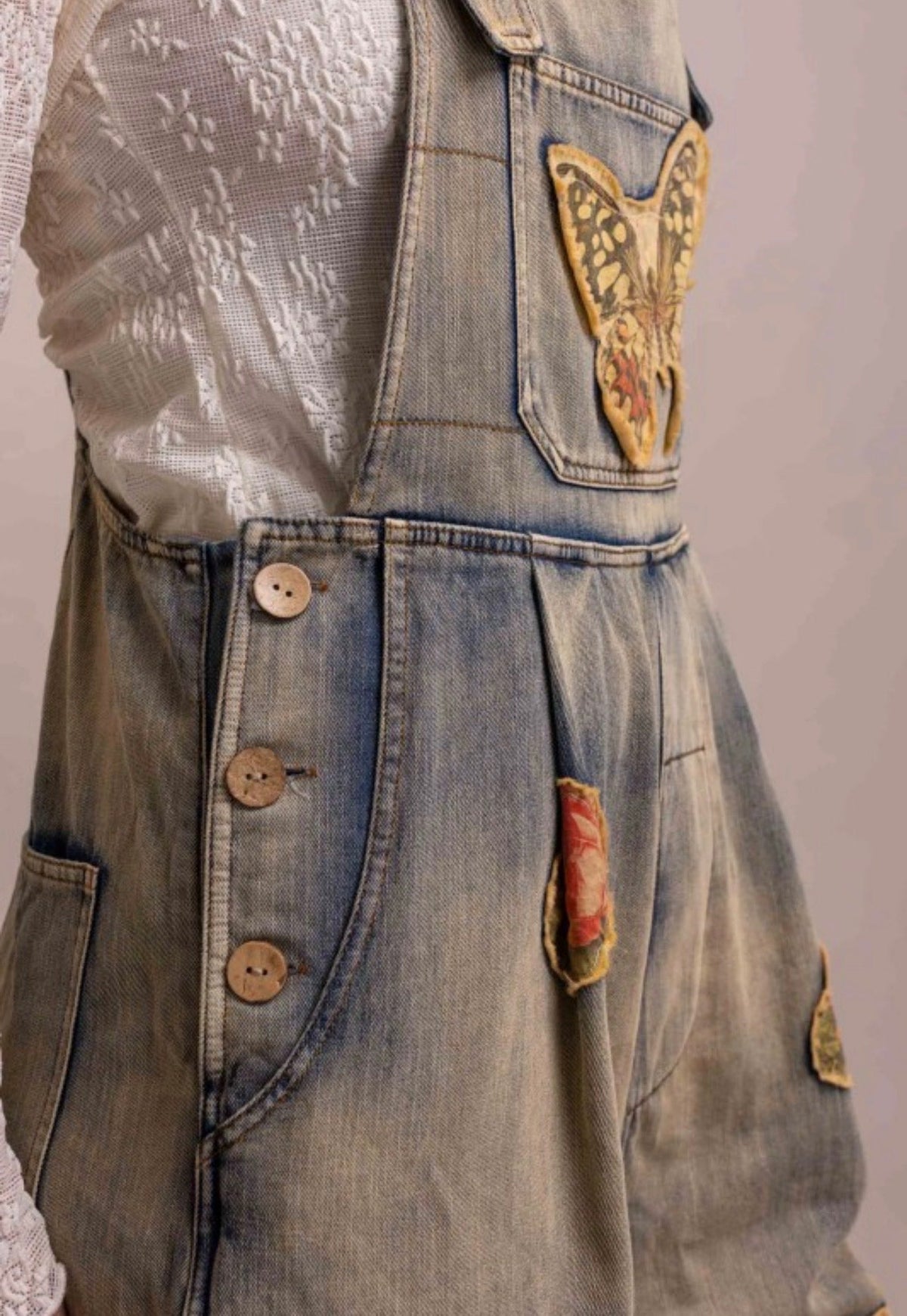 Butterfly Euphoria Overall - ivyandlavyboutique Blue Velvet