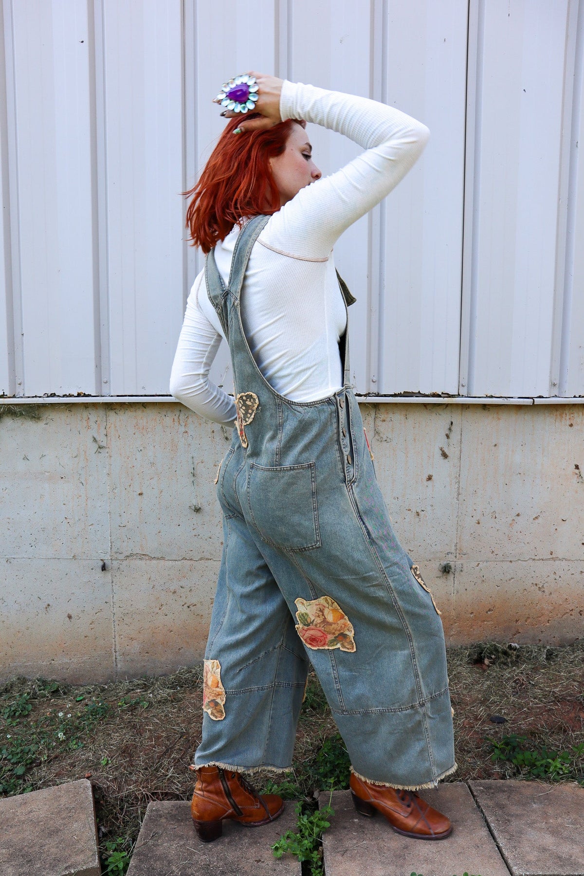Butterfly Euphoria Overall - ivyandlavyboutique Blue Velvet