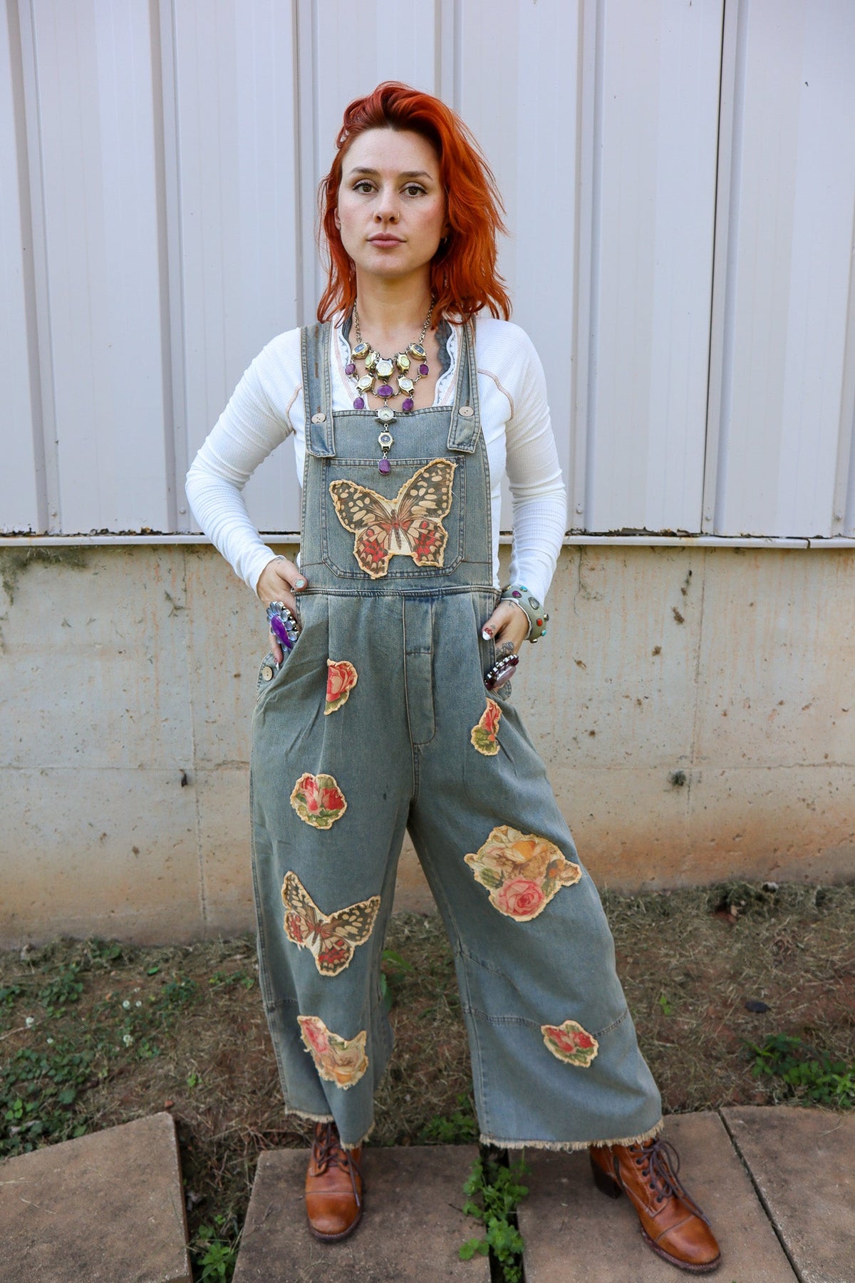 Butterfly Euphoria Overall - ivyandlavyboutique Blue Velvet