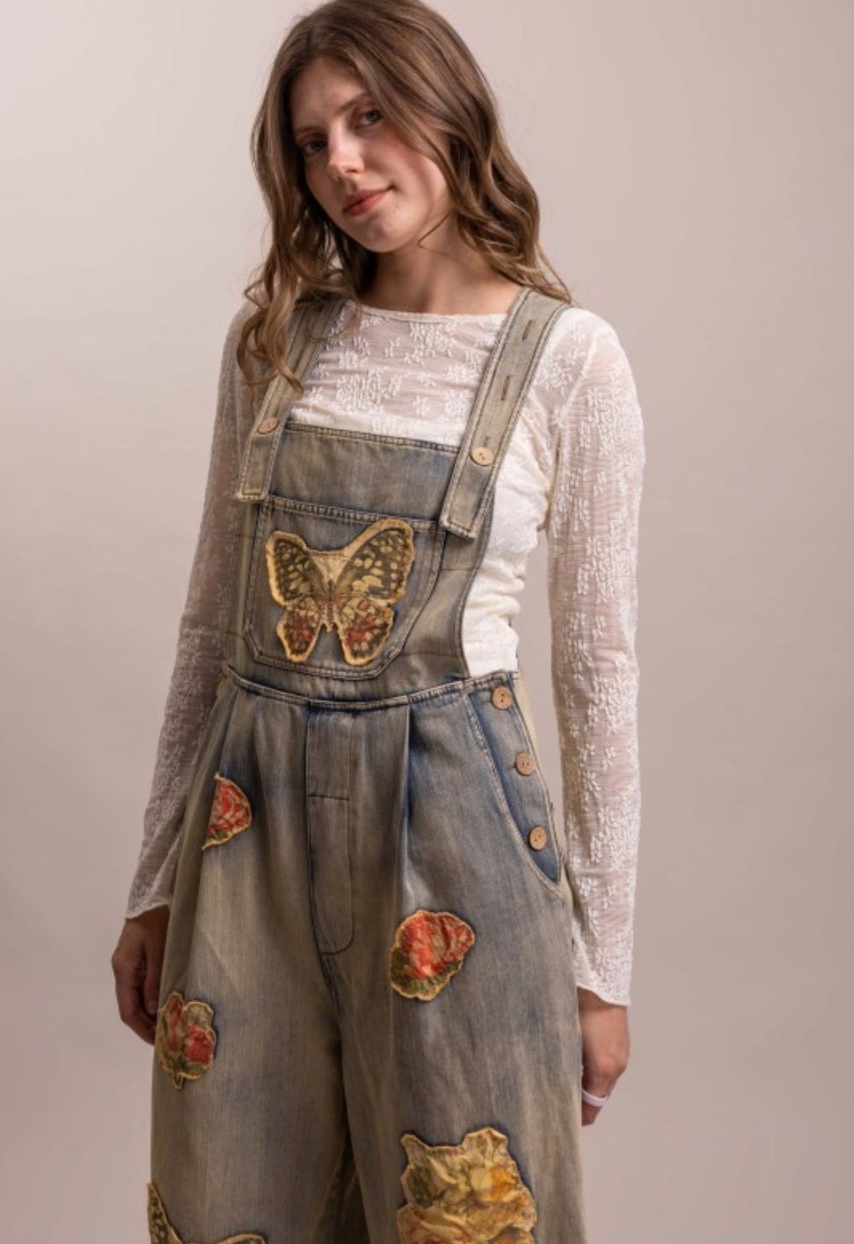 Butterfly Euphoria Overall - ivyandlavyboutique Blue Velvet