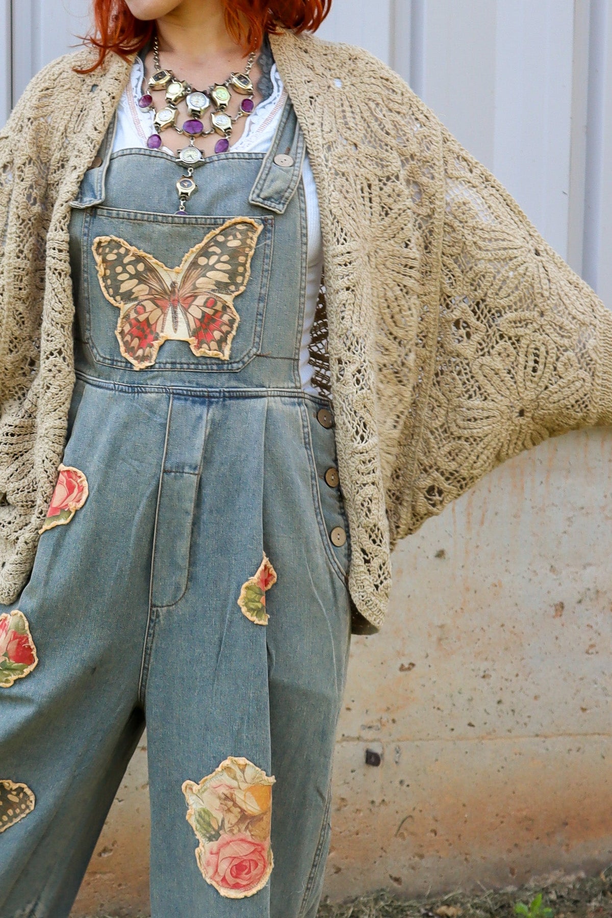 Butterfly Euphoria Overall - ivyandlavyboutique Blue Velvet