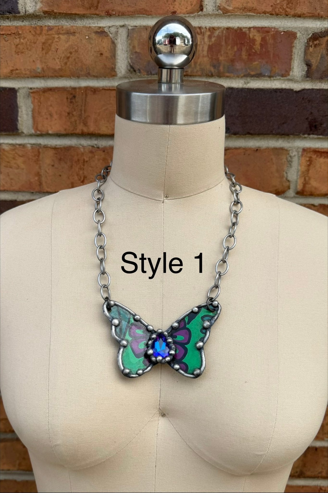 Butterfly Flit Tin Necklaces - ivyandlavyboutique Art by Amy