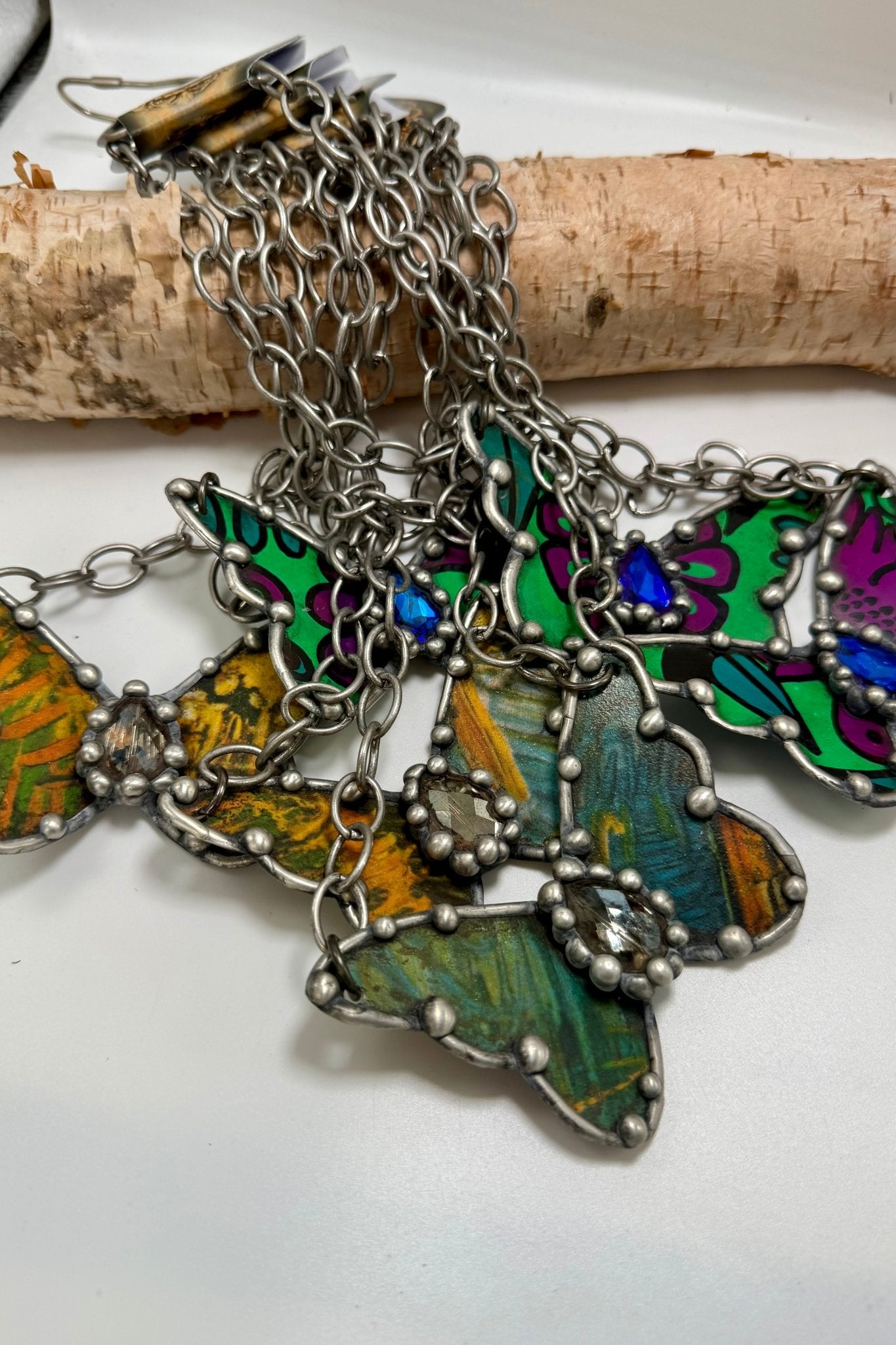 Butterfly Flit Tin Necklaces - ivyandlavyboutique Art by Amy