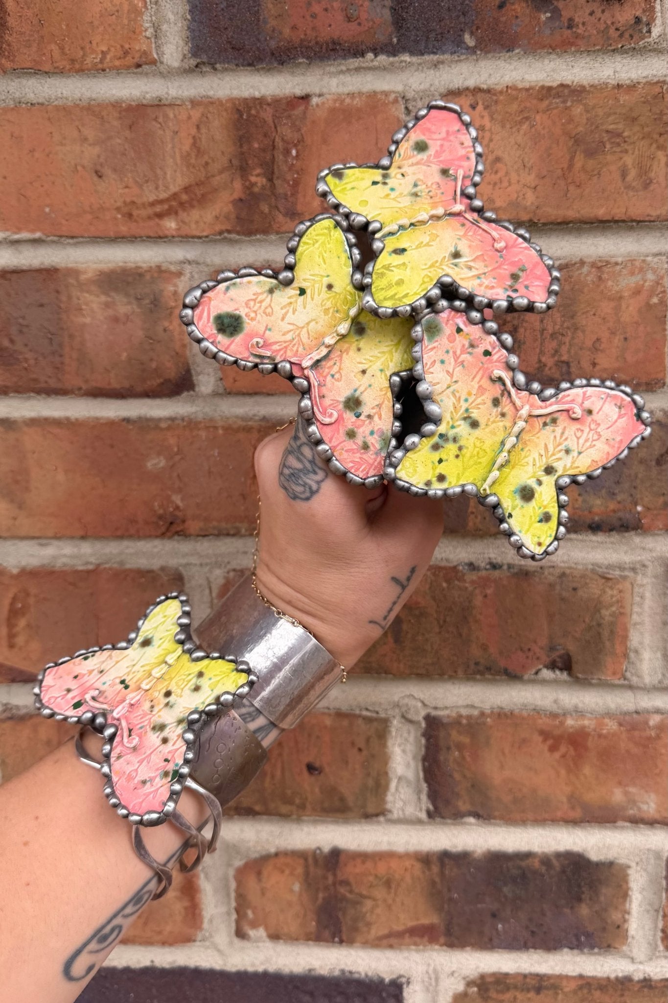 Butterfly Pottery Cuff - ivyandlavyboutique Art by Amy