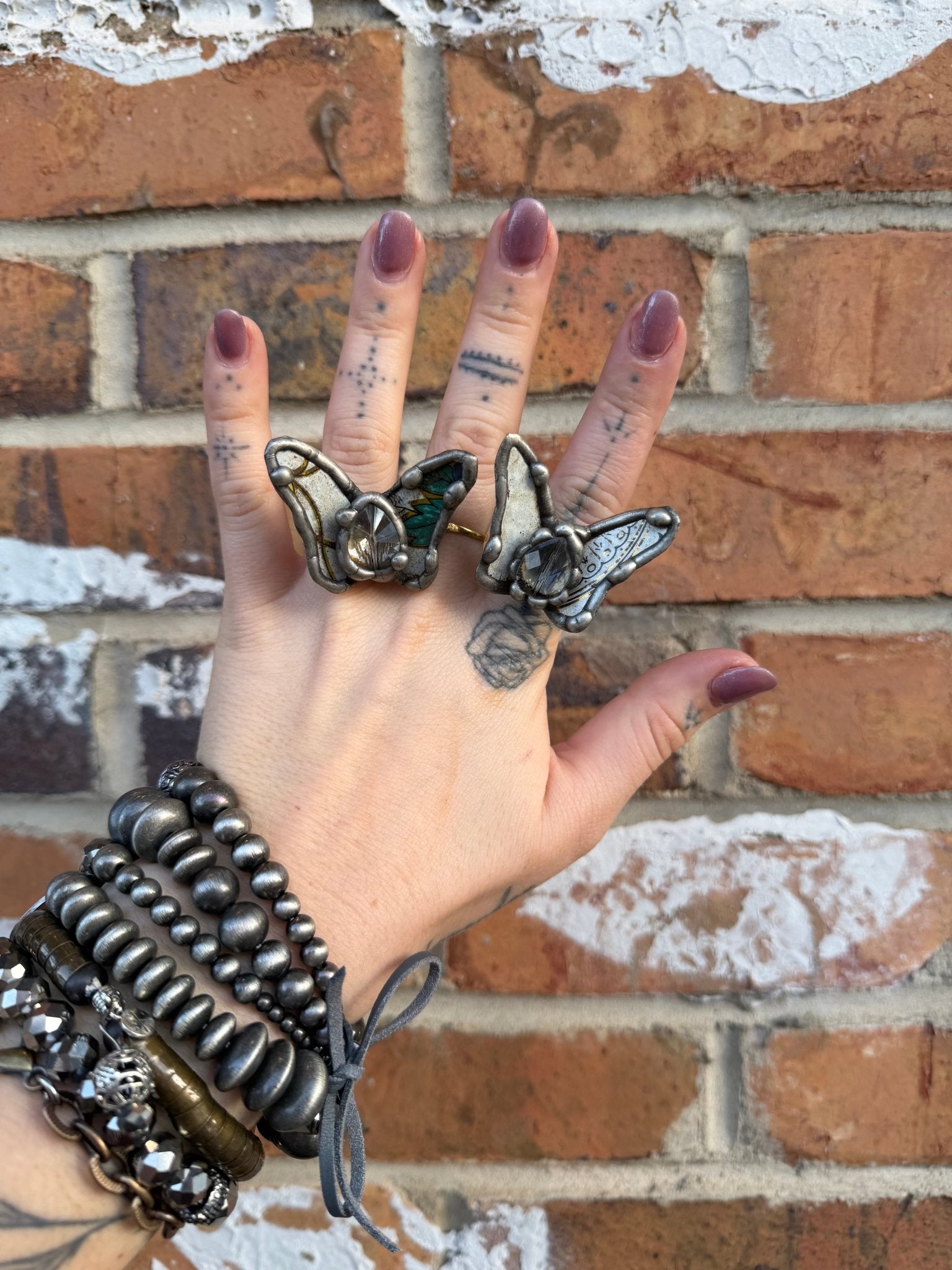 Butterfly Recycled Tin Ring w/ Gemstone - ivyandlavyboutique ivyandlavyboutique