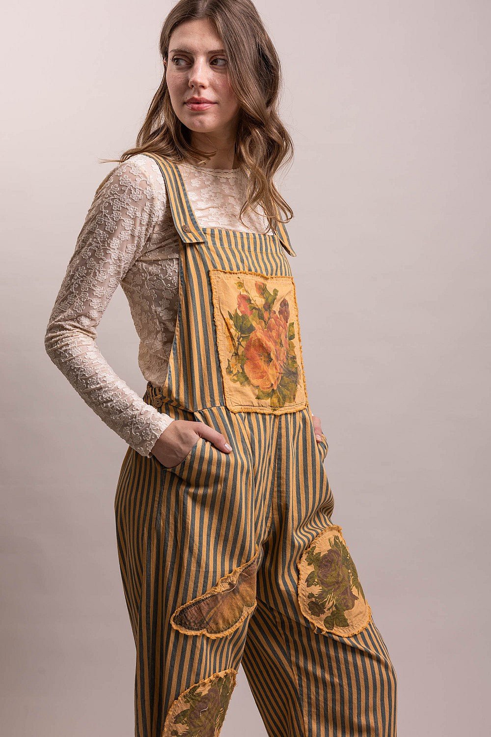 Butterfly Stripe Boho Overalls - Boho Wanderlust Boutique Blue Velvet