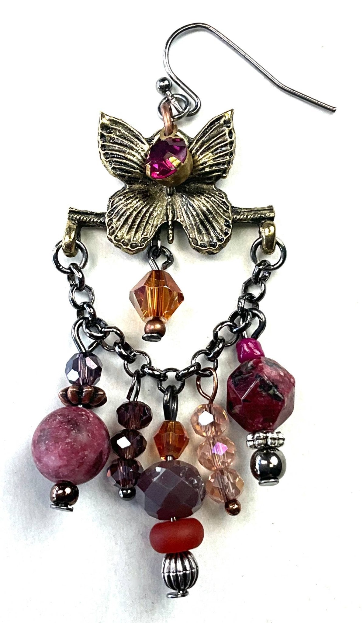 Butterfly with Dangles on Chain Dangle Earrings - ivyandlavyboutique Lost & Found Trading