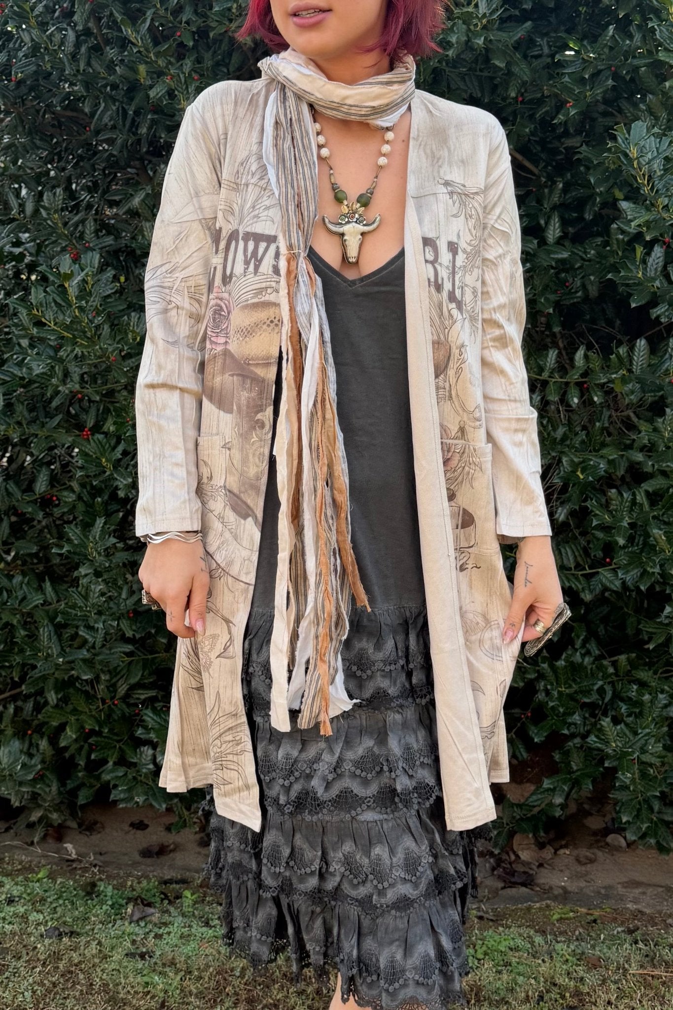 Buttery Faux Suede Longline Jacket With Pockets COWGIRL - ivyandlavyboutique Origami Apparel ~ Lace and Crochet inspired