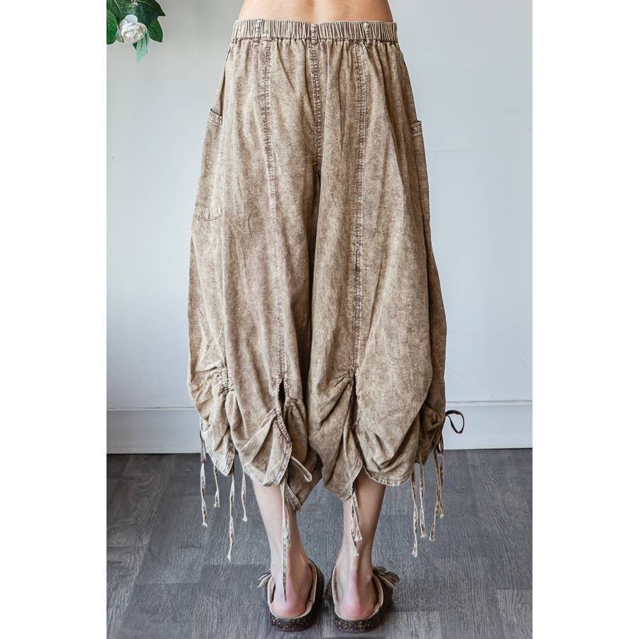 On the Run Cinched Capri Pants in Brown