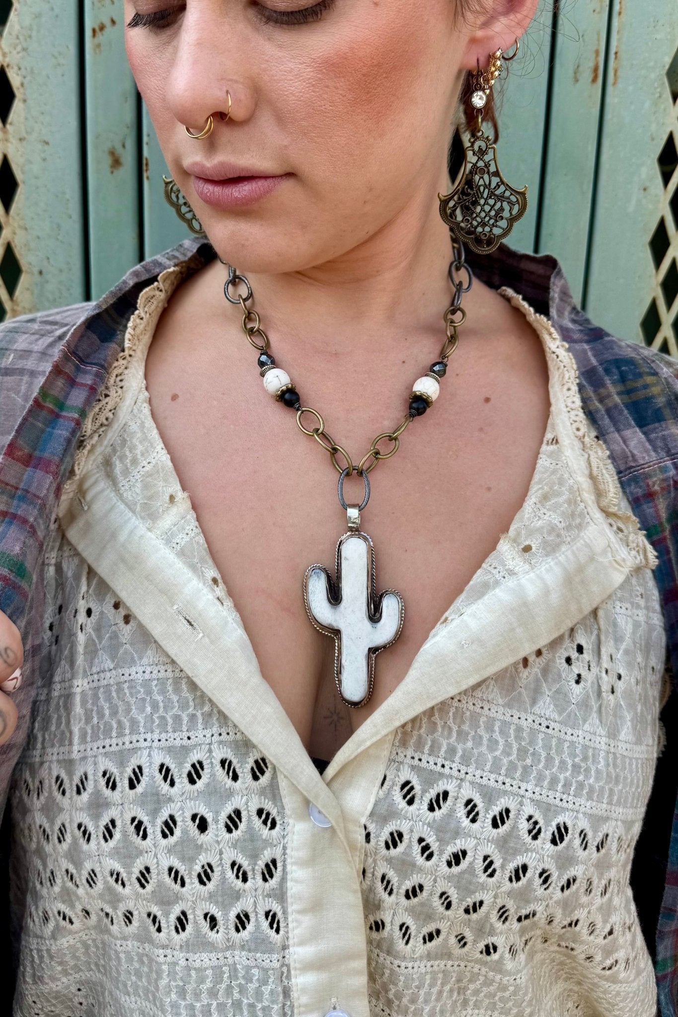 Cactus Handmade Necklace - ivyandlavyboutique ivyandlavyboutique