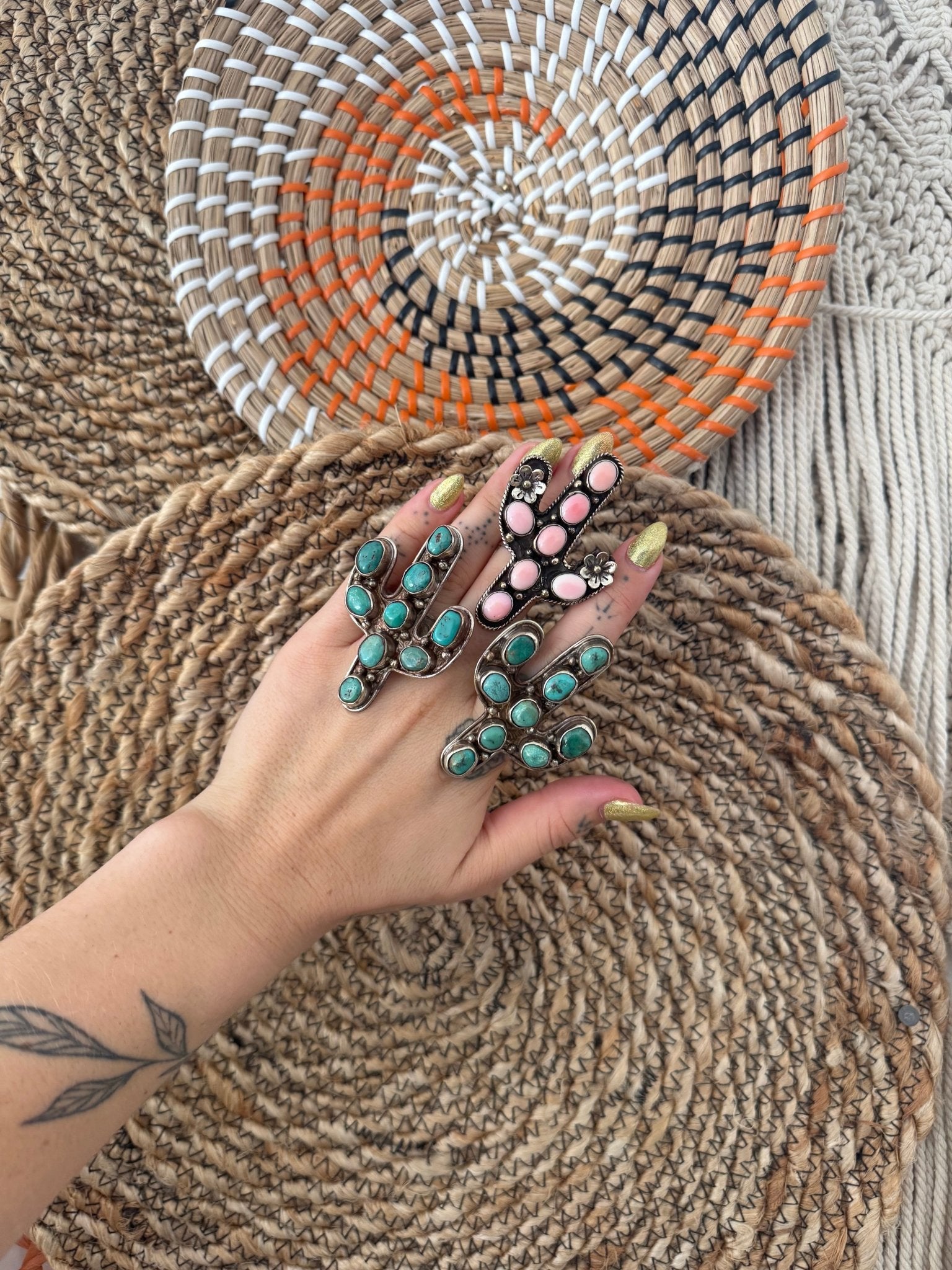 Cactus in Gemstone Ring - ivyandlavyboutique ivyandlavyboutique