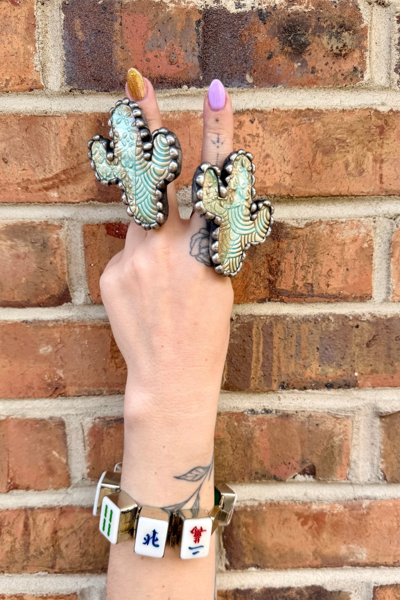 Cactus Pottery Ring - ivyandlavyboutique Art by Amy