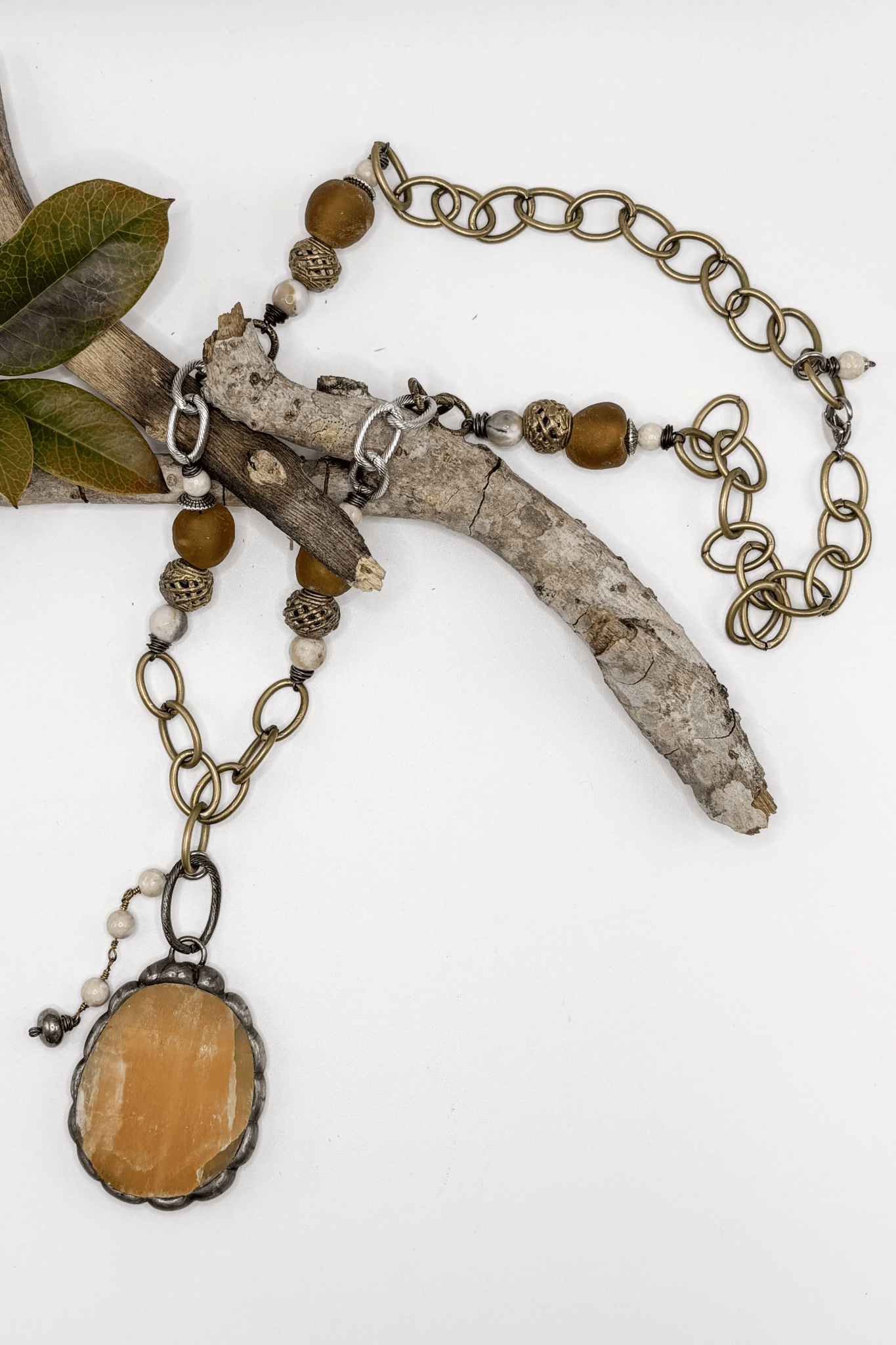 Carnelian Stone Statement Drop Necklace - ivyandlavyboutique Spirit Lala