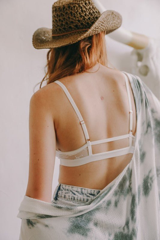 Center Cross Strap Lace Bralette - ivyandlavyboutique Leto Accessories