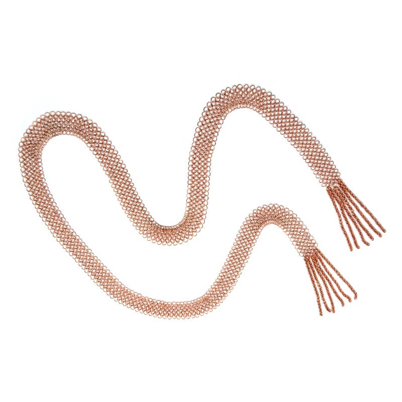 Chain Lariat Necklace in copper with fringe metal - ivyandlavyboutique Erik & Mike