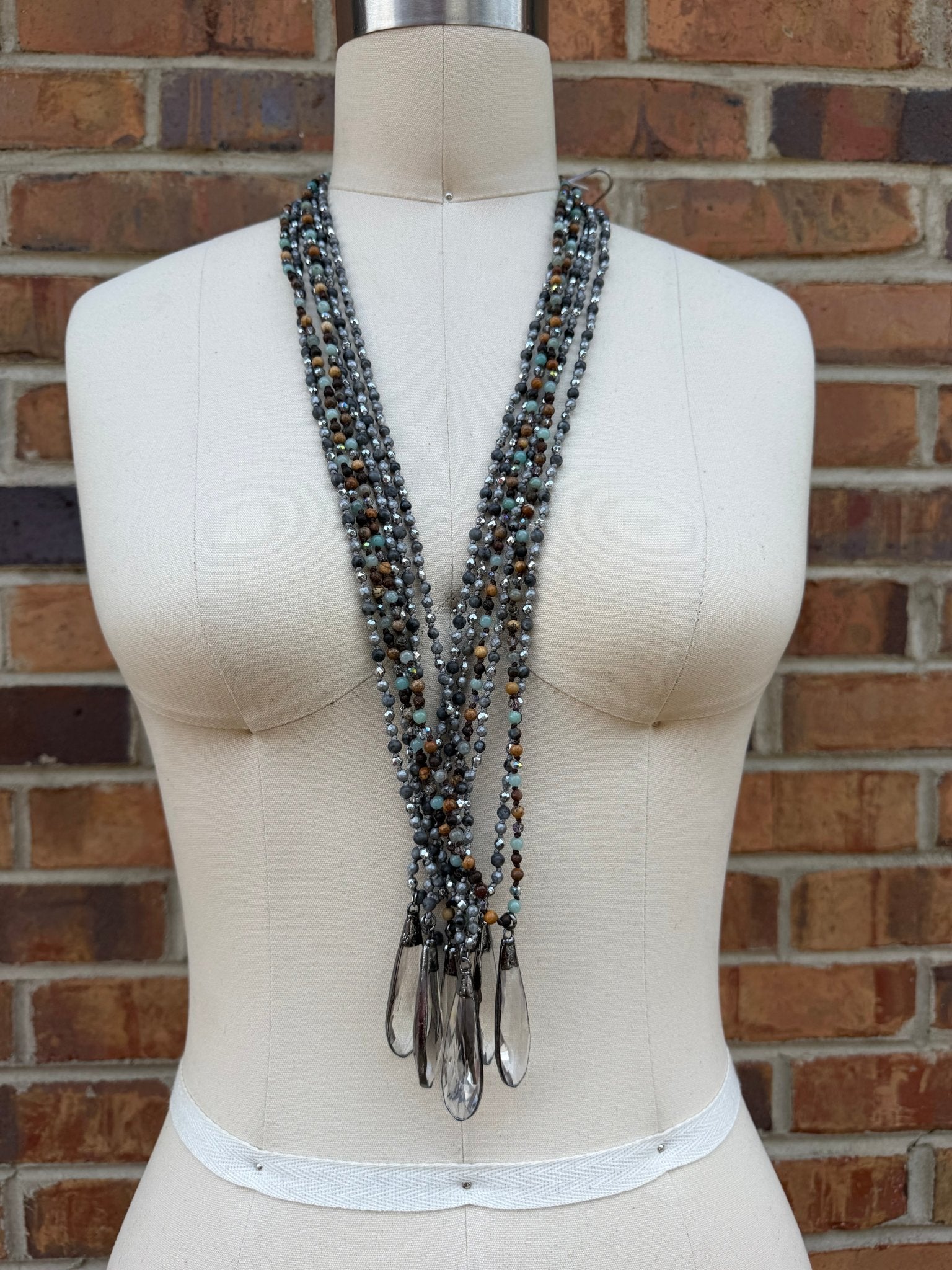 Chandelier Drop Beaded Necklace - ivyandlavyboutique ivyandlavyboutique