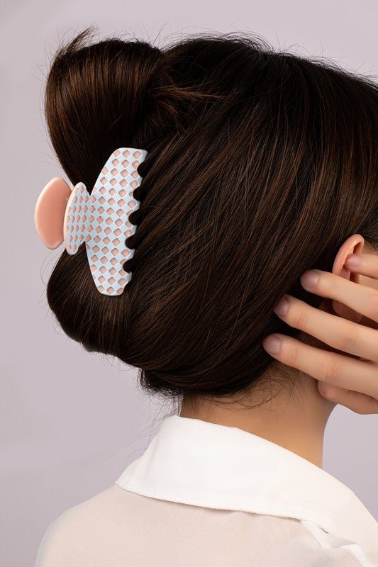 checker pattern hair claw clip - ivyandlavyboutique LA3accessories