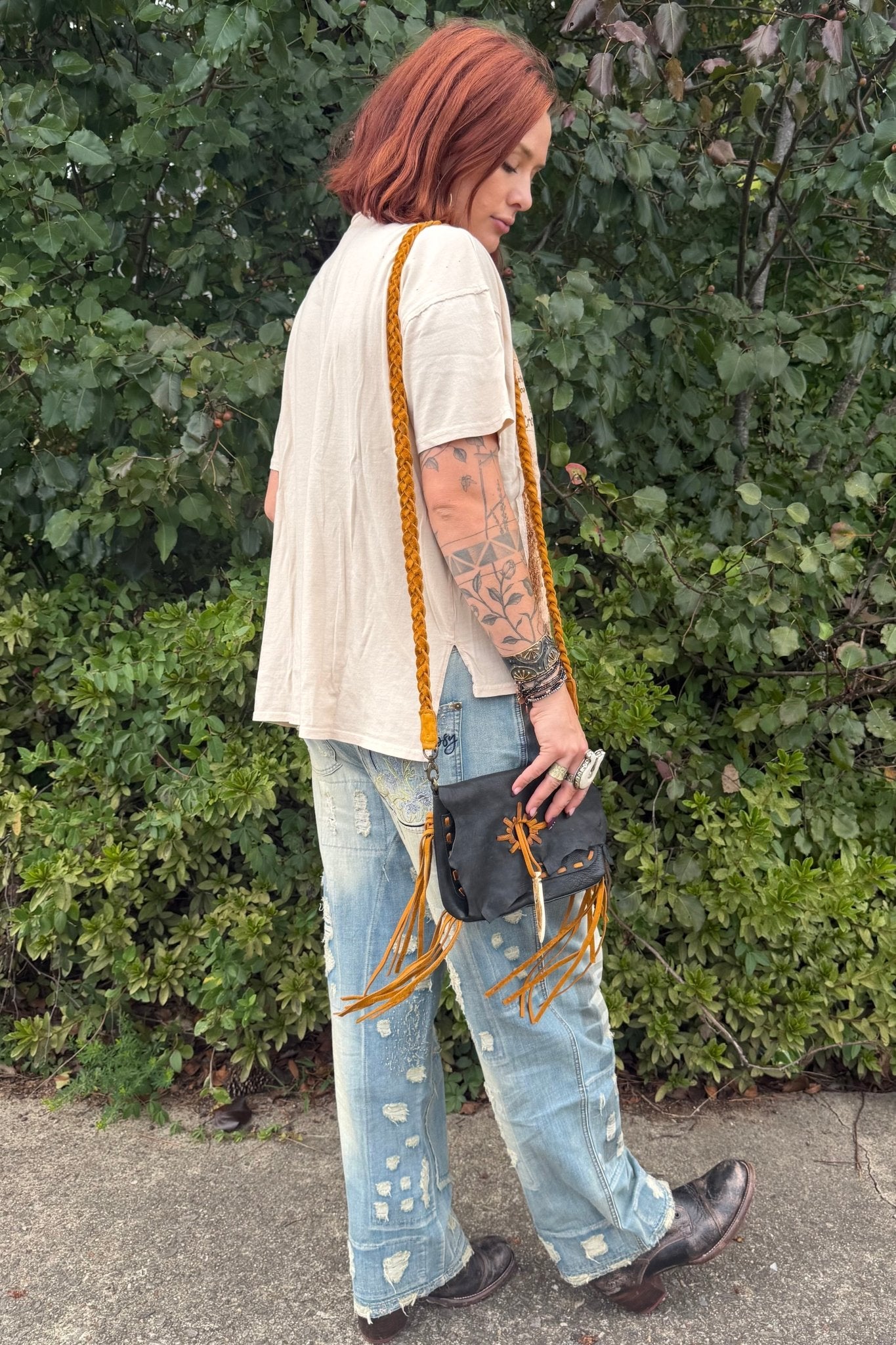 Chief Joseph on Tribe Map Oversized Patchwork Tee - ivyandlavyboutique LeParisPetit by I Love Linen