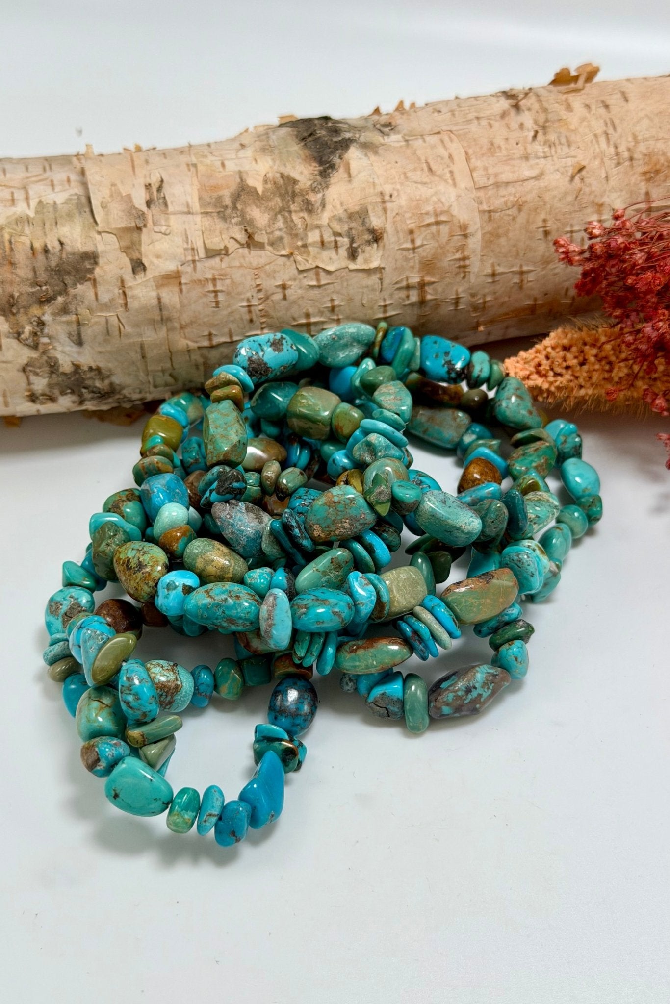 Chip Real Turquoise Stretch Bracelet - ivyandlavyboutique ivyandlavyboutique